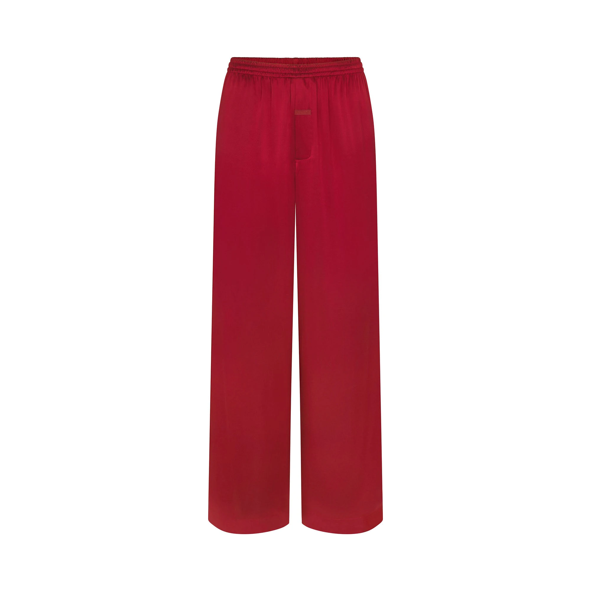 SILK OVERSIZED LONG SLEEP SET | BRICK ON A MODEL FRONT VIEW