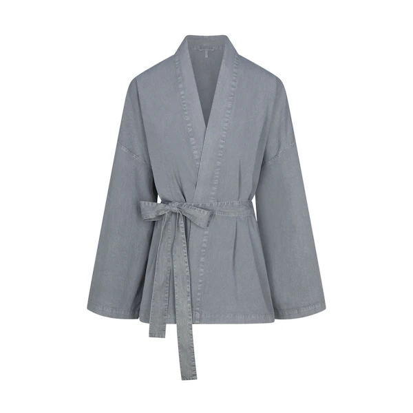 WOVEN LOUNGE OVERSIZED WRAP TOP | PACIFIC FLAT ON A WHITE BACKGROUND | FLT