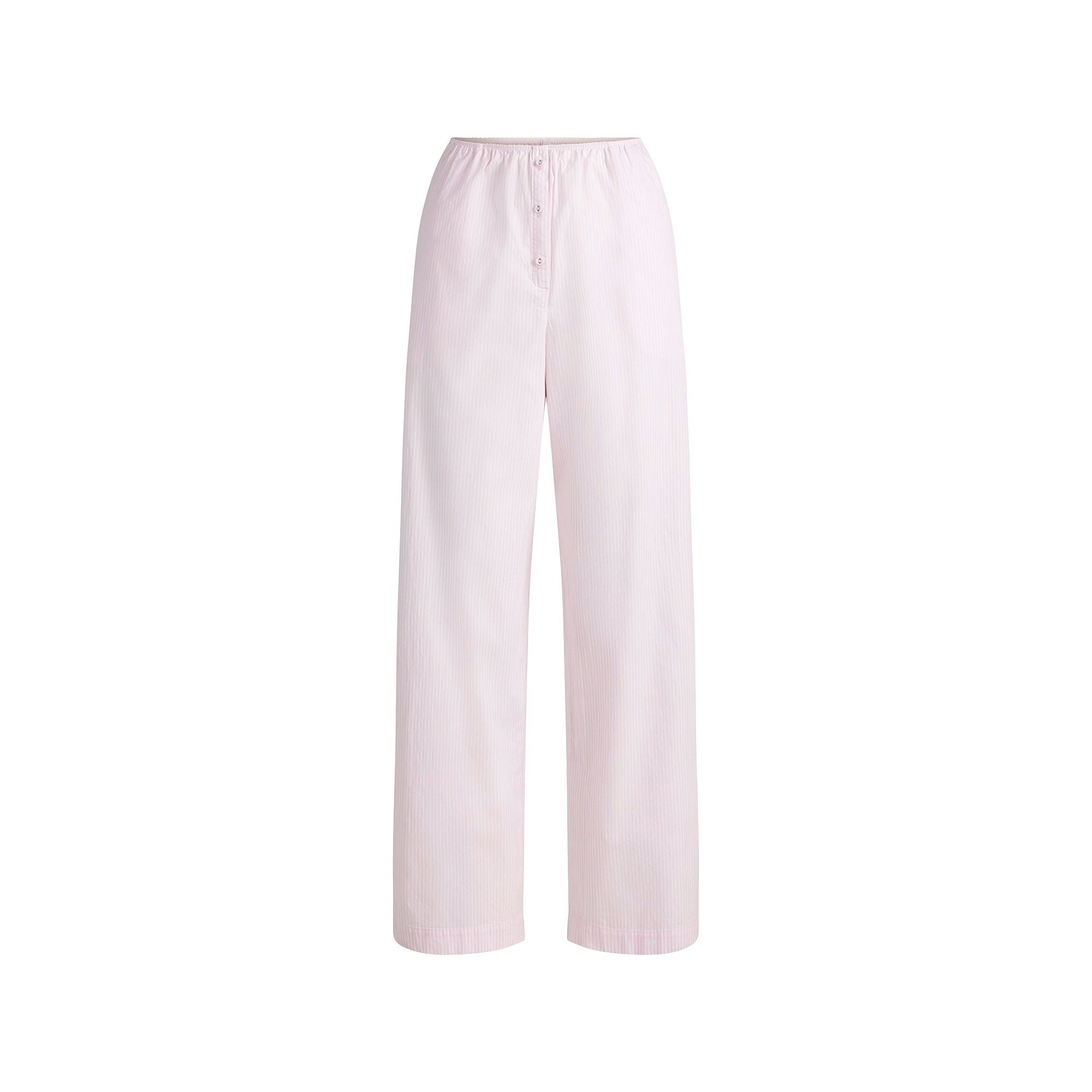 COTTON POPLIN OVERSIZED SLEEP SET | CHERRY BLOSSOM STRIPE FLAT ON A WHITE BACKGROUND | FLT