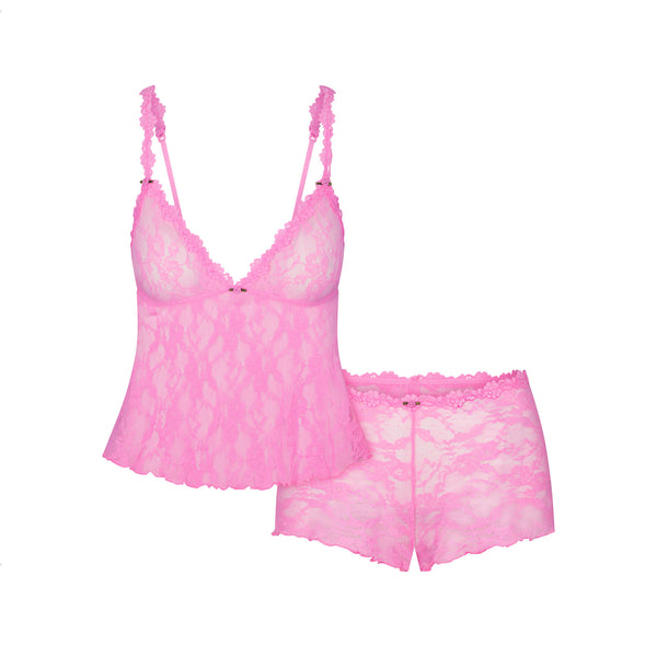 FITS EVERYBODY LACE TRIANGLE CAMI AND BOY SHORT SET | ONYX FITS EVERYBODY LACE TRIANGLE CAMI AND BOY SHORT SET | ONYX