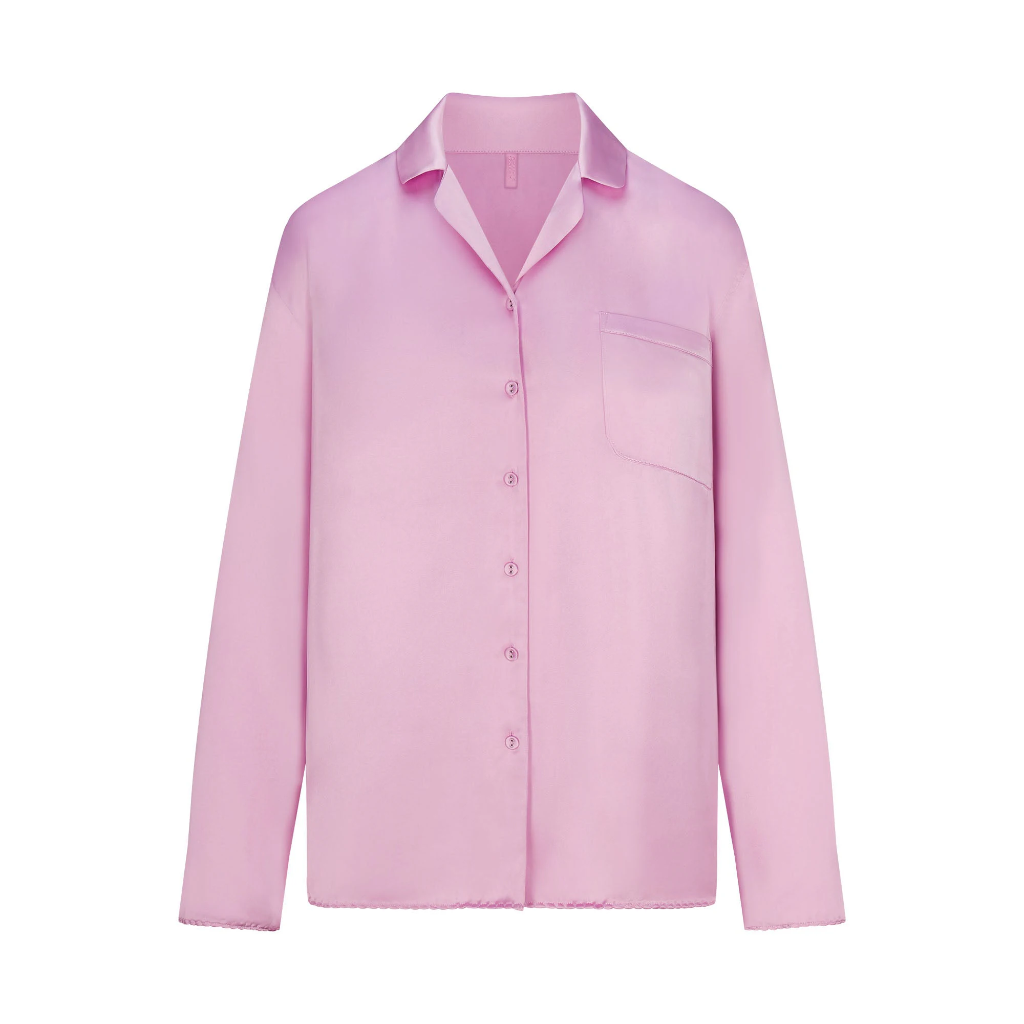 WOVEN SHINE LONG SLEEP SET | PINK ROSE FLAT ON A WHITE BACKGROUND | FLT