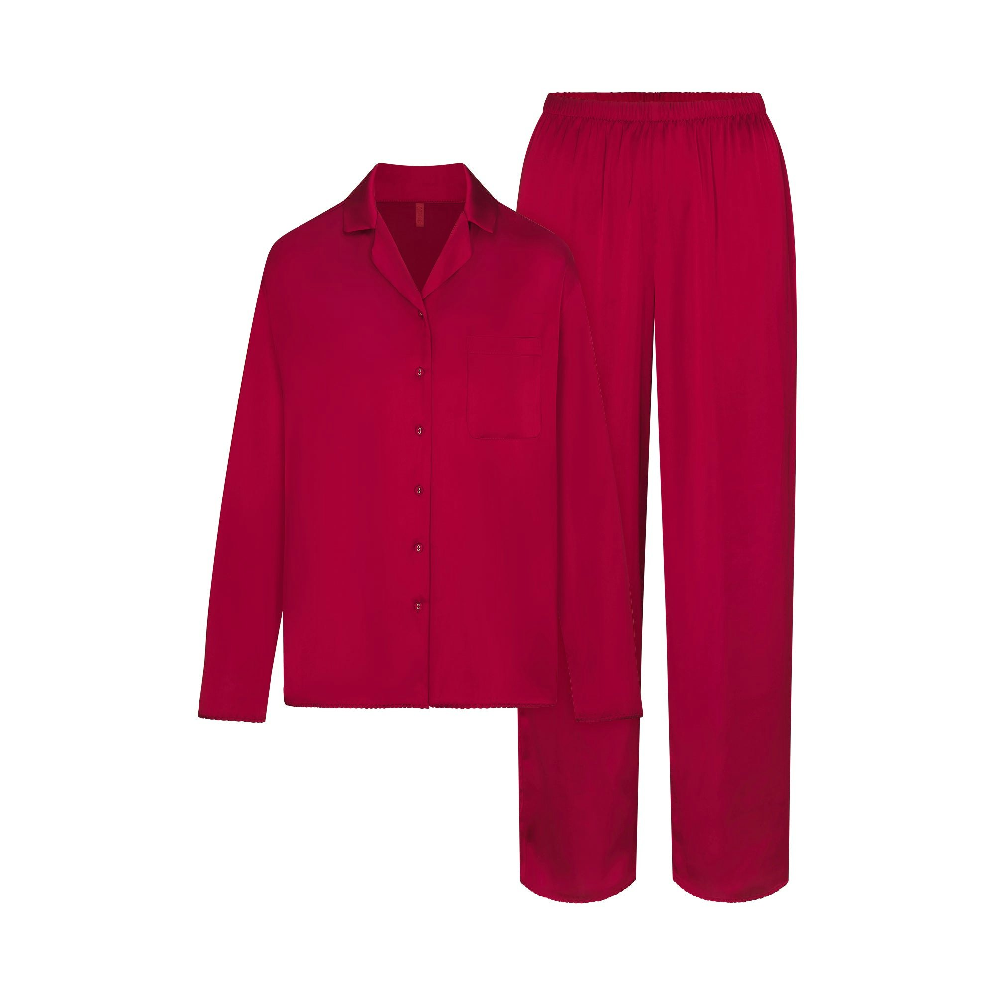 WOVEN SHINE LONG SLEEP SET | BRICK FLAT ON A WHITE BACKGROUND | FLT