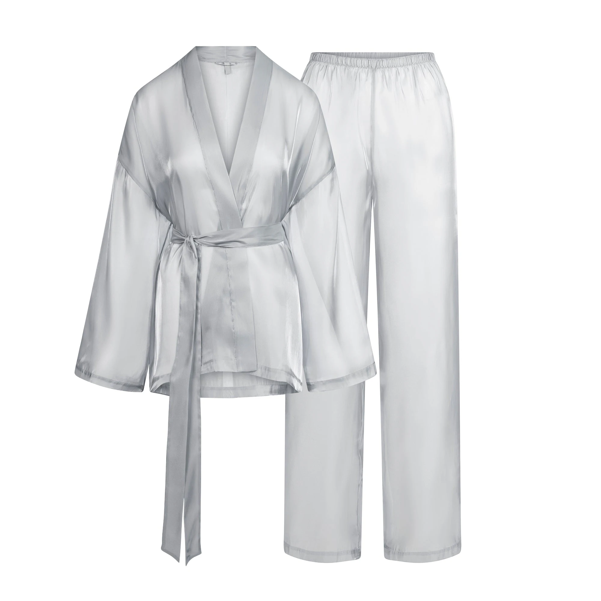 LIQUID ORGANZA WRAP SLEEP SET | MIRROR FLAT ON A WHITE BACKGROUND | FLT