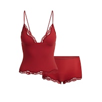 FITS EVERYBODY LACE TRIANGLE CAMI AND BOY SHORT SET