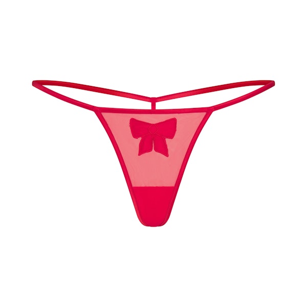 TULLE STRING THONG | RED FLAT ON A WHITE BACKGROUND | FLT