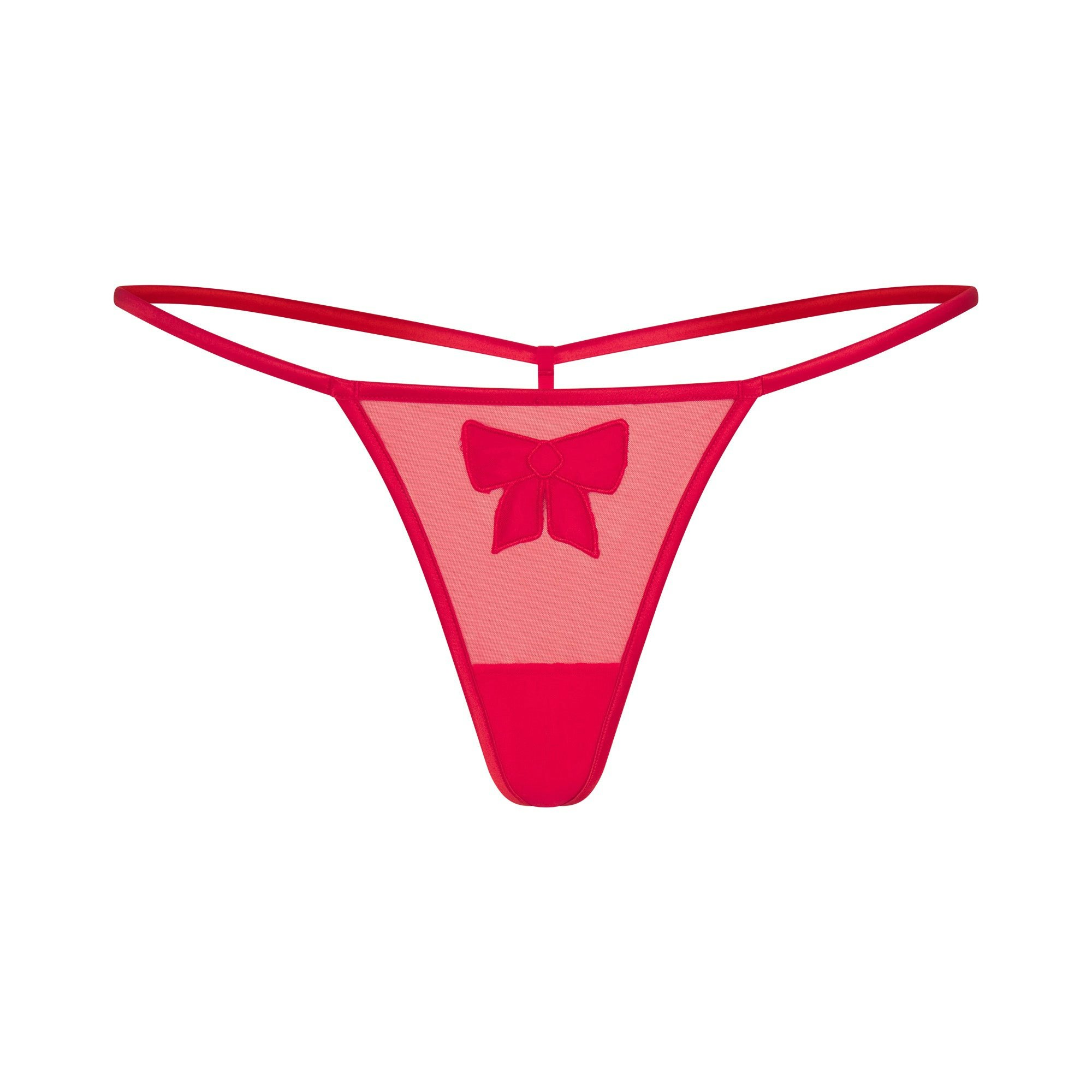 TULLE STRING THONG | RED FLAT ON A WHITE BACKGROUND | FLT