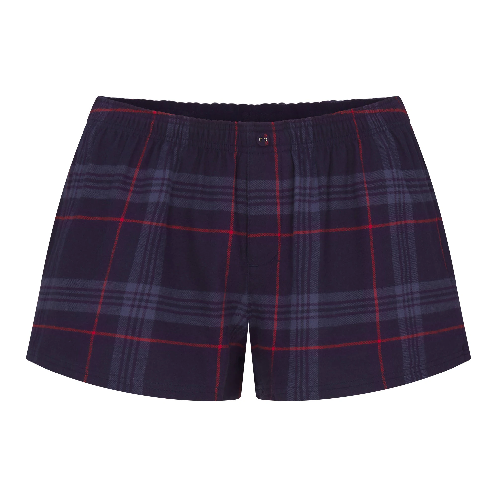 CACTUS PLANT FLEA MARKET X SKIMS SKIMS SLEEP LACE TANK AND FLANNEL SHORT SET | MARBLE FA LA LA PRINT FLAT ON A WHITE BACKGROUND