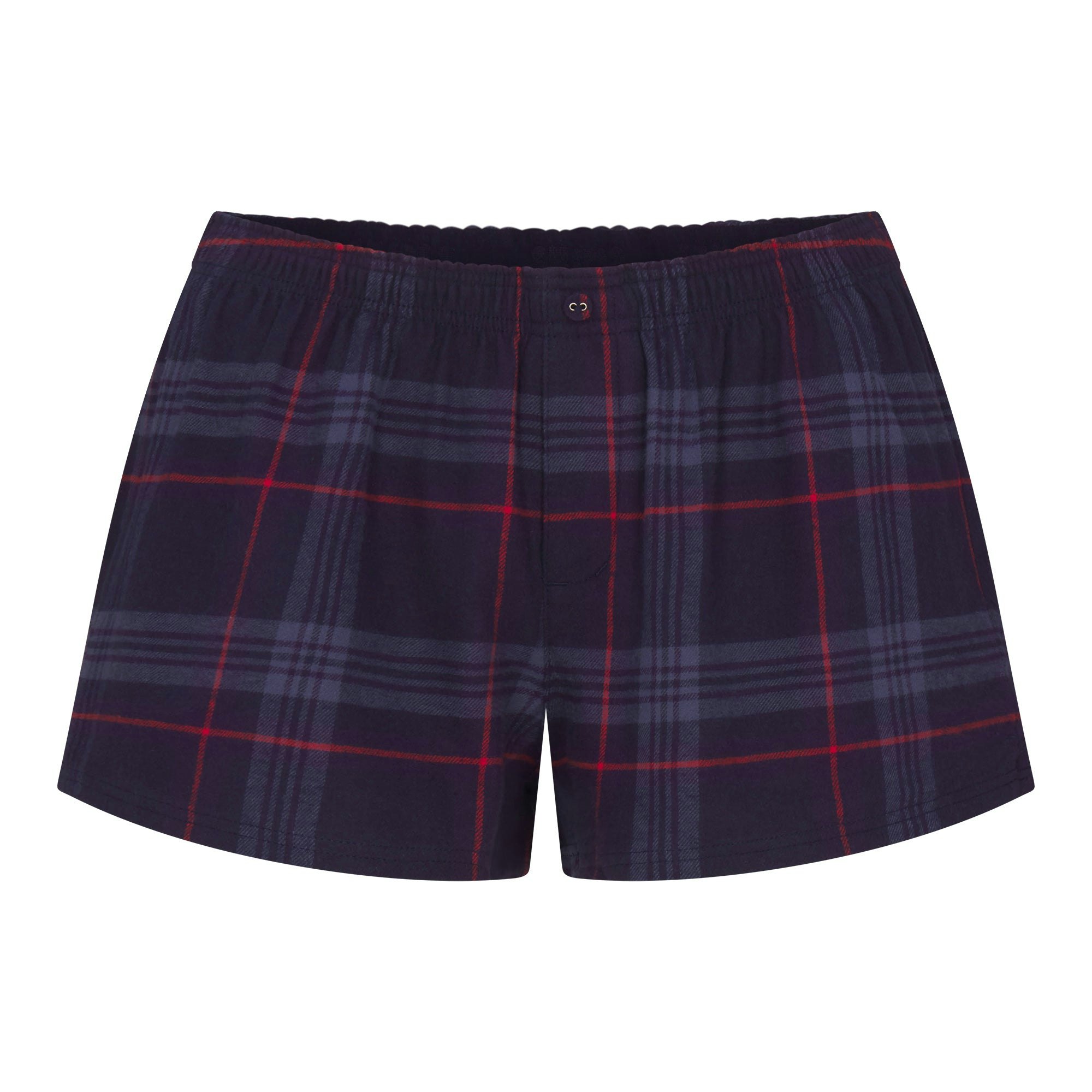 CACTUS PLANT FLEA MARKET X SKIMS SKIMS SLEEP LACE TANK AND FLANNEL SHORT SET | MARBLE FA LA LA PRINT FLAT ON A WHITE BACKGROUND