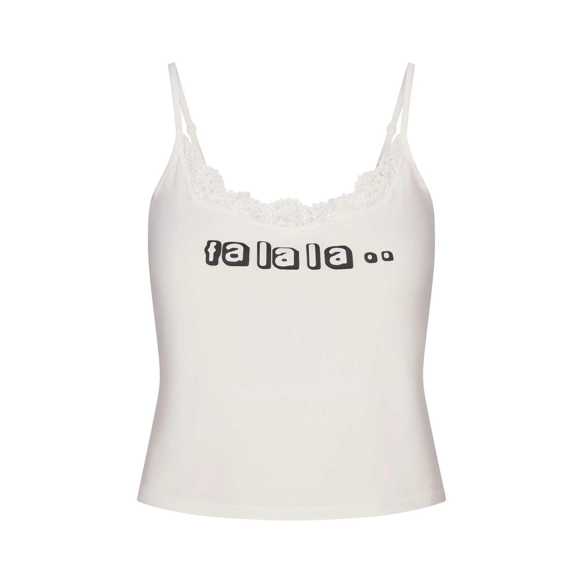 CACTUS PLANT FLEA MARKET X SKIMS SKIMS SLEEP LACE TANK AND FLANNEL SHORT SET | MARBLE FA LA LA PRINT FLAT ON A WHITE BACKGROUND