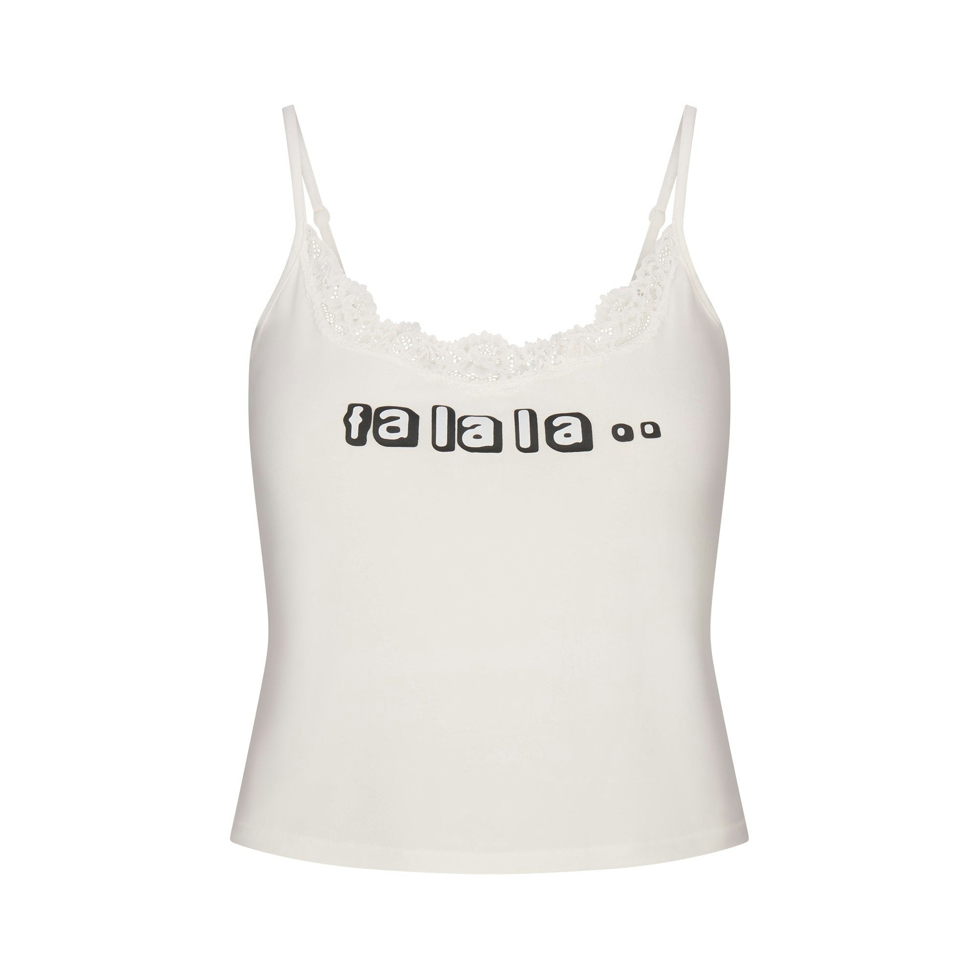 CACTUS PLANT FLEA MARKET X SKIMS SKIMS SLEEP LACE TANK AND FLANNEL SHORT SET | MARBLE FA LA LA PRINT FLAT ON A WHITE BACKGROUND