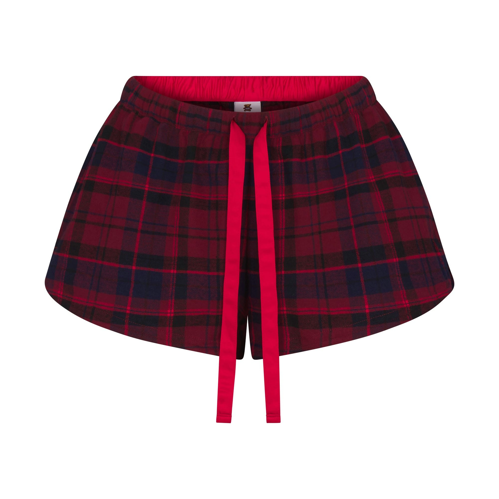 CACTUS PLANT FLEA MARKET X SKIMS SKIMS SLEEP FLANNEL SHORT SET | BRICK NO PEEKING PRINT FLAT ON A WHITE BACKGROUND