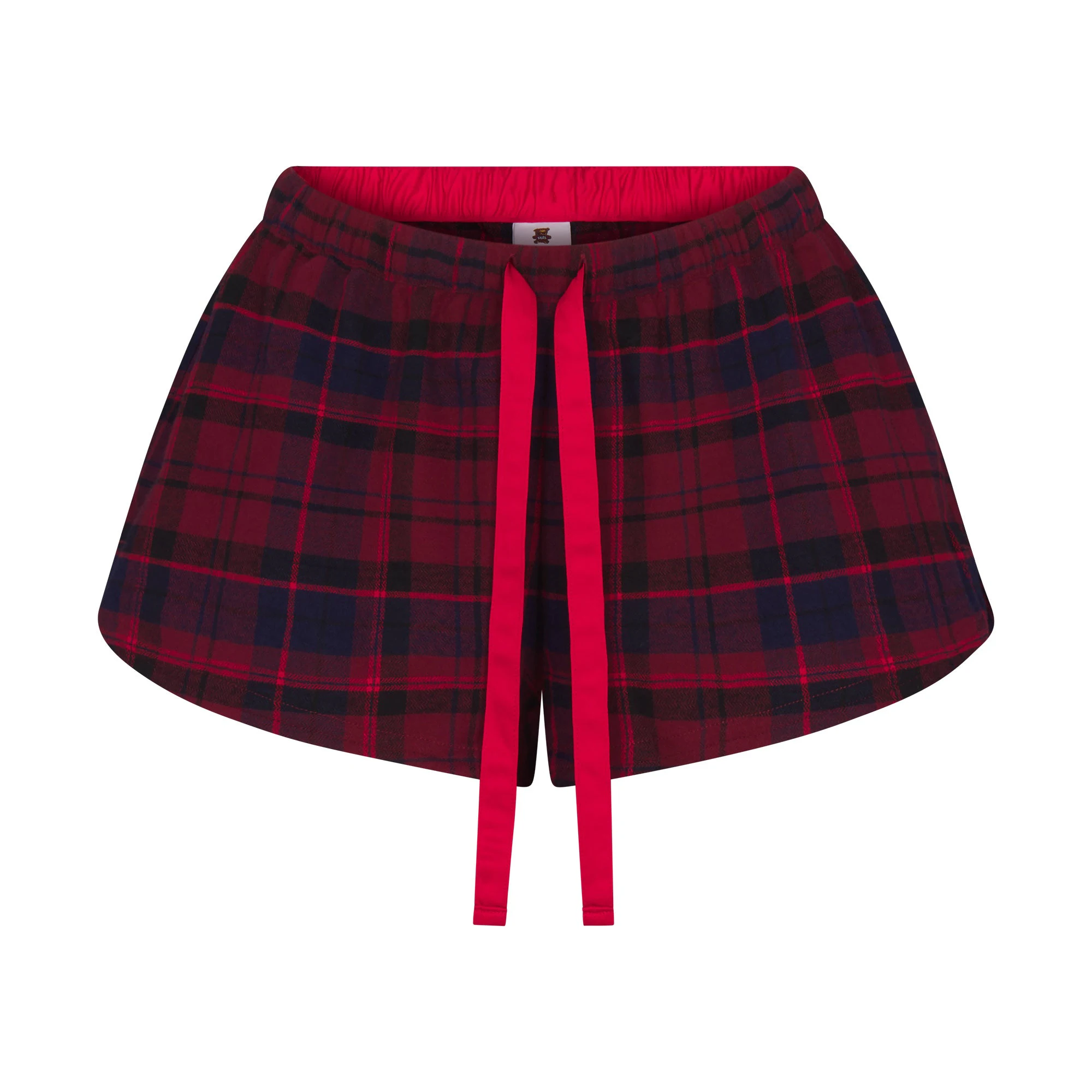 CACTUS PLANT FLEA MARKET X SKIMS SKIMS SLEEP FLANNEL SHORT SET | BRICK NO PEEKING PRINT FLAT ON A WHITE BACKGROUND