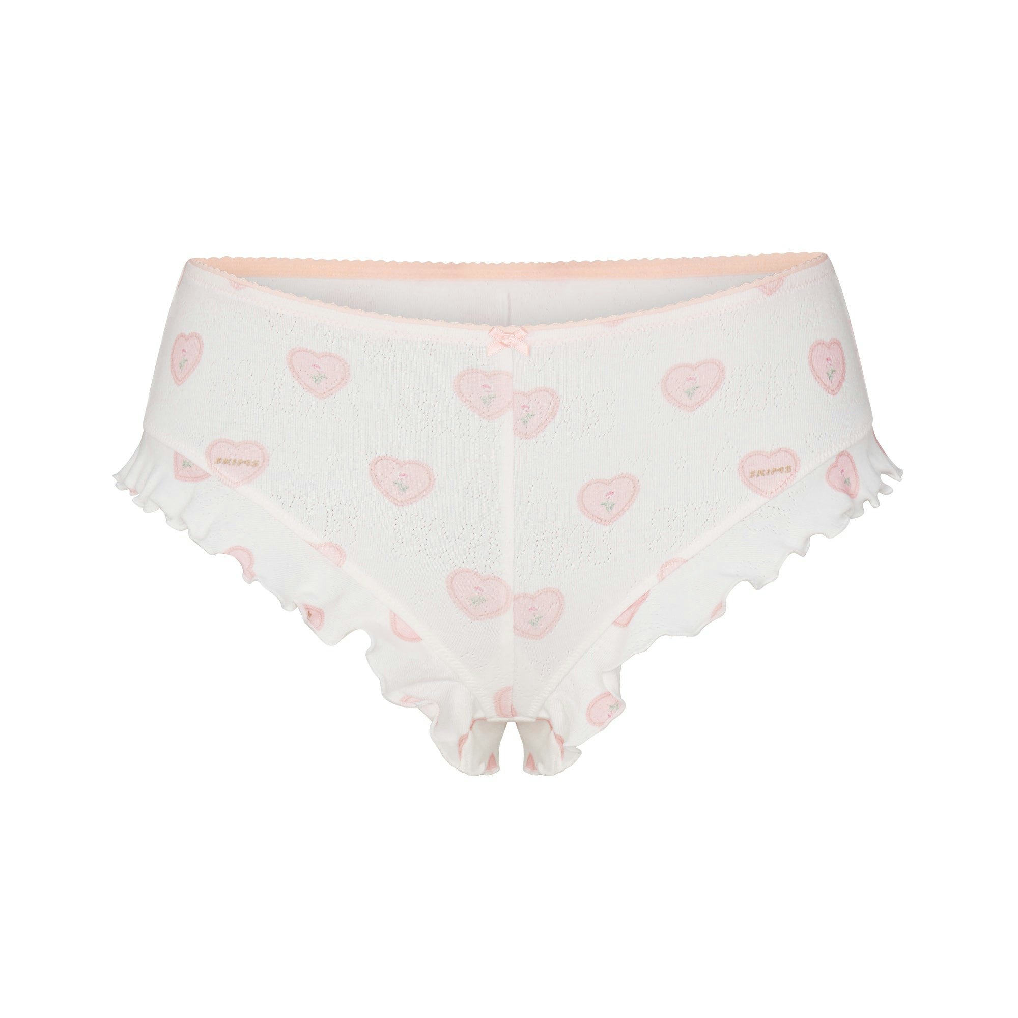 LOGO POINTELLE CAMI SLEEP SET | SNOW LACE HEARTS FLAT ON A WHITE BACKGROUND | FLT