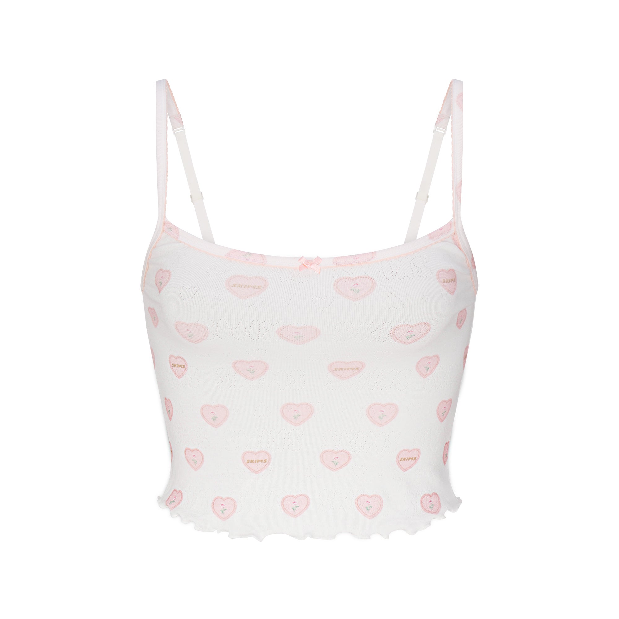 LOGO POINTELLE CAMI SLEEP SET | SNOW LACE HEARTS | SKIMS