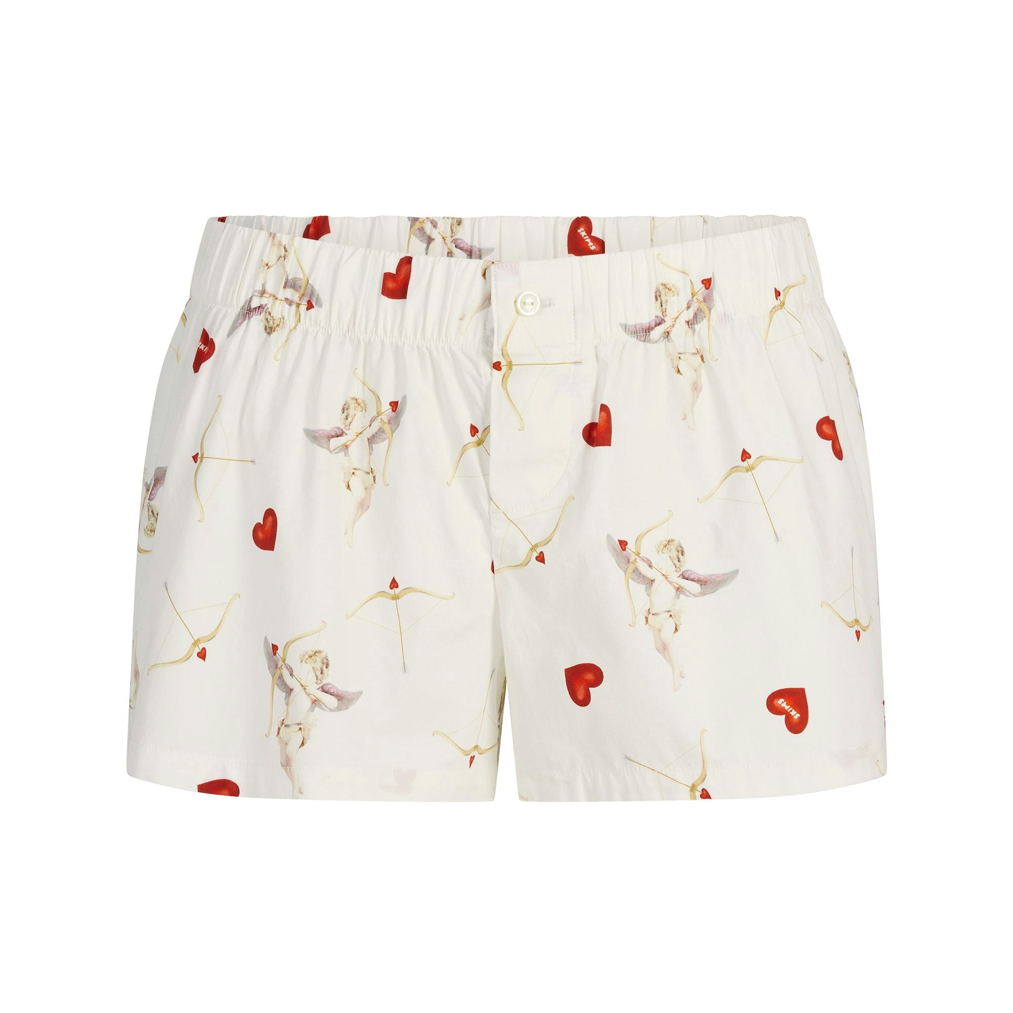 COTTON POPLIN BOXER SLEEP SET | MARBLE CHERUB PRINT FLAT ON A WHITE BACKGROUND | FLT