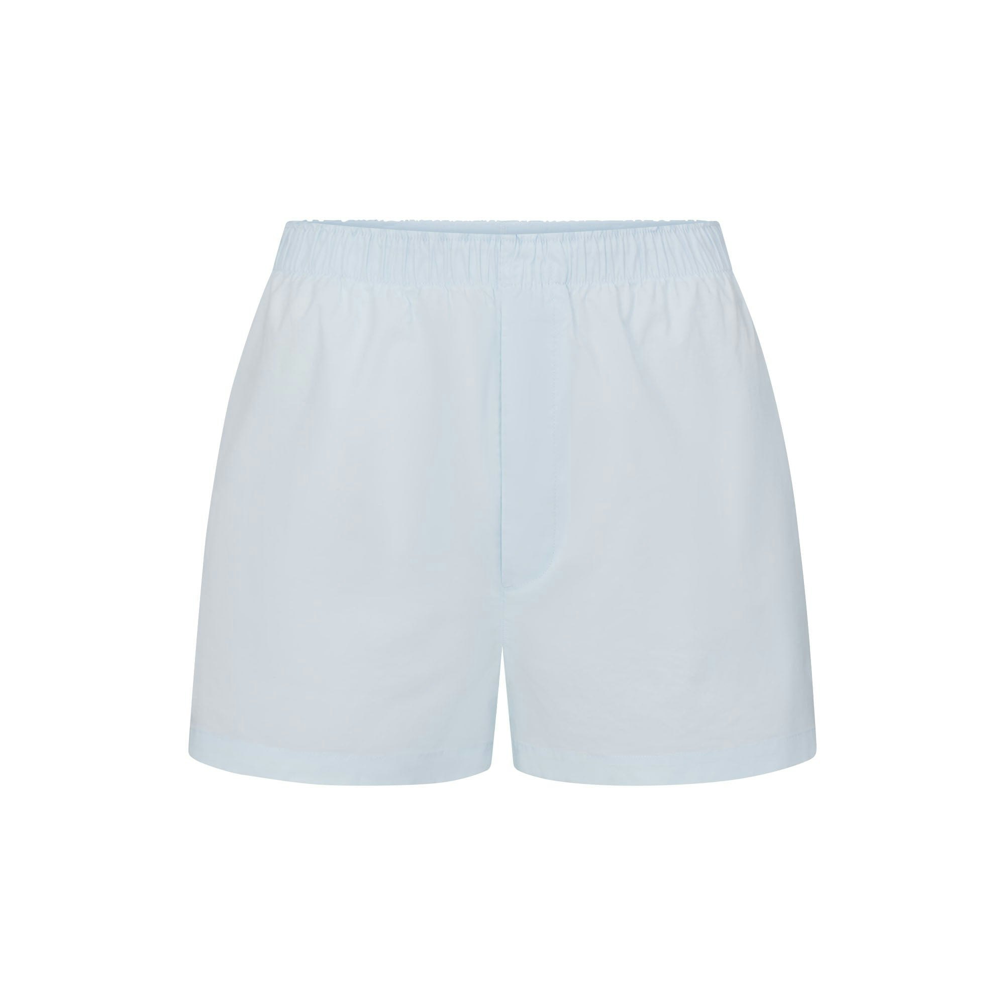 COTTON POPLIN SLEEP LONG SLEEVE AND BOXER SET | BABY BLUE CONTRAST ADDITIONAL FABRIC DETAILS