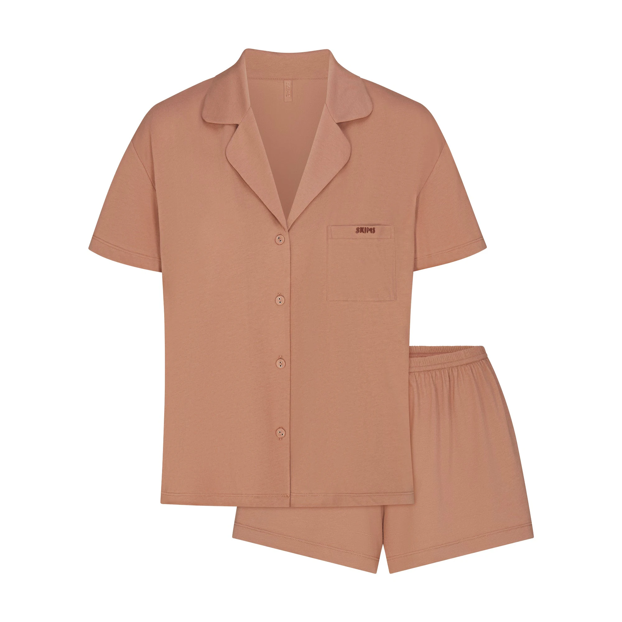 ORGANIC COTTON SLEEP SHORT SLEEVE SET | SIENNA FLAT ON A WHITE BACKGROUND | FLT