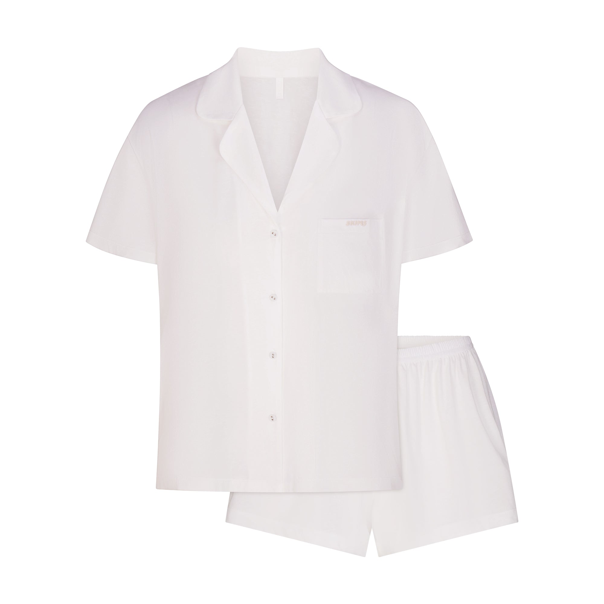 ORGANIC COTTON SLEEP SHORT SLEEVE SET | SNOW FLAT ON A WHITE BACKGROUND | FLT