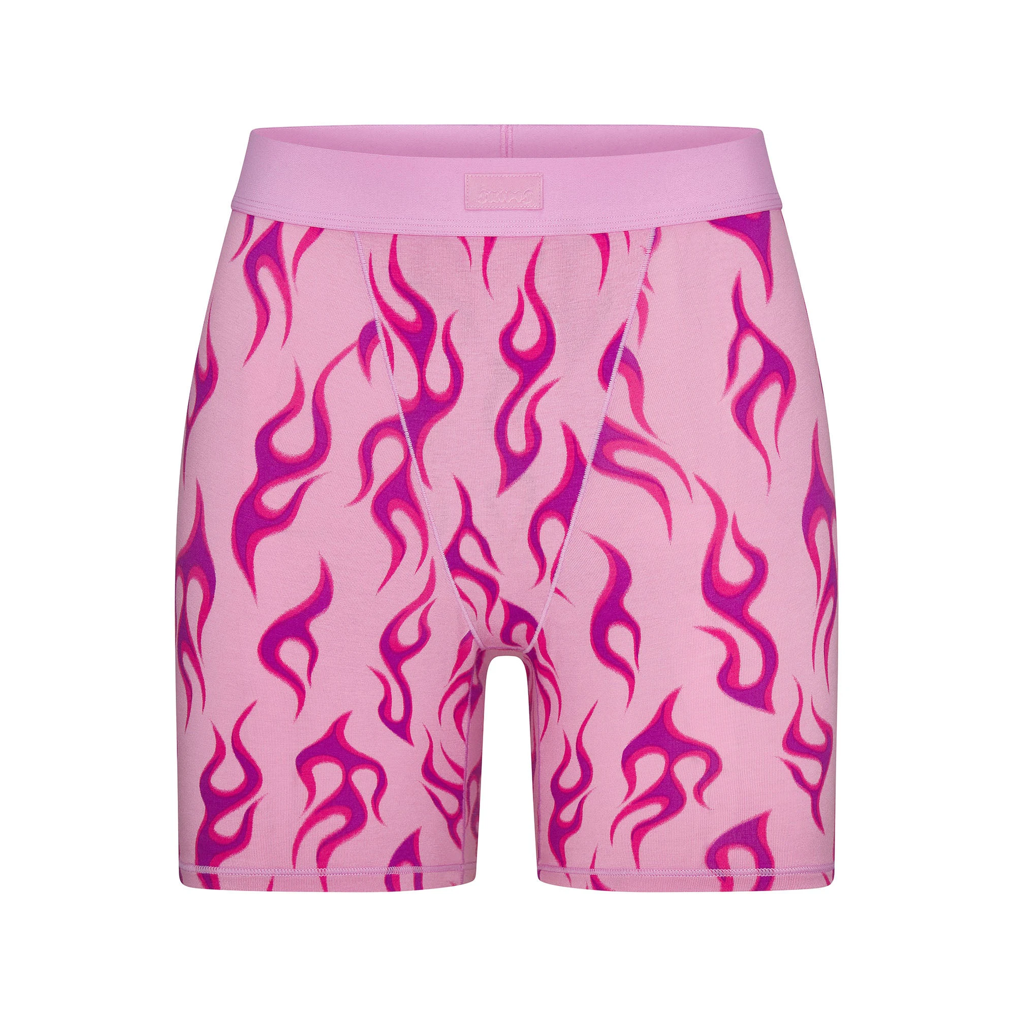 BOYFRIEND LONG SLEEVE AND BOXER SET | PETAL FLAME PRINT FLAT ON A WHITE BACKGROUND | FLT