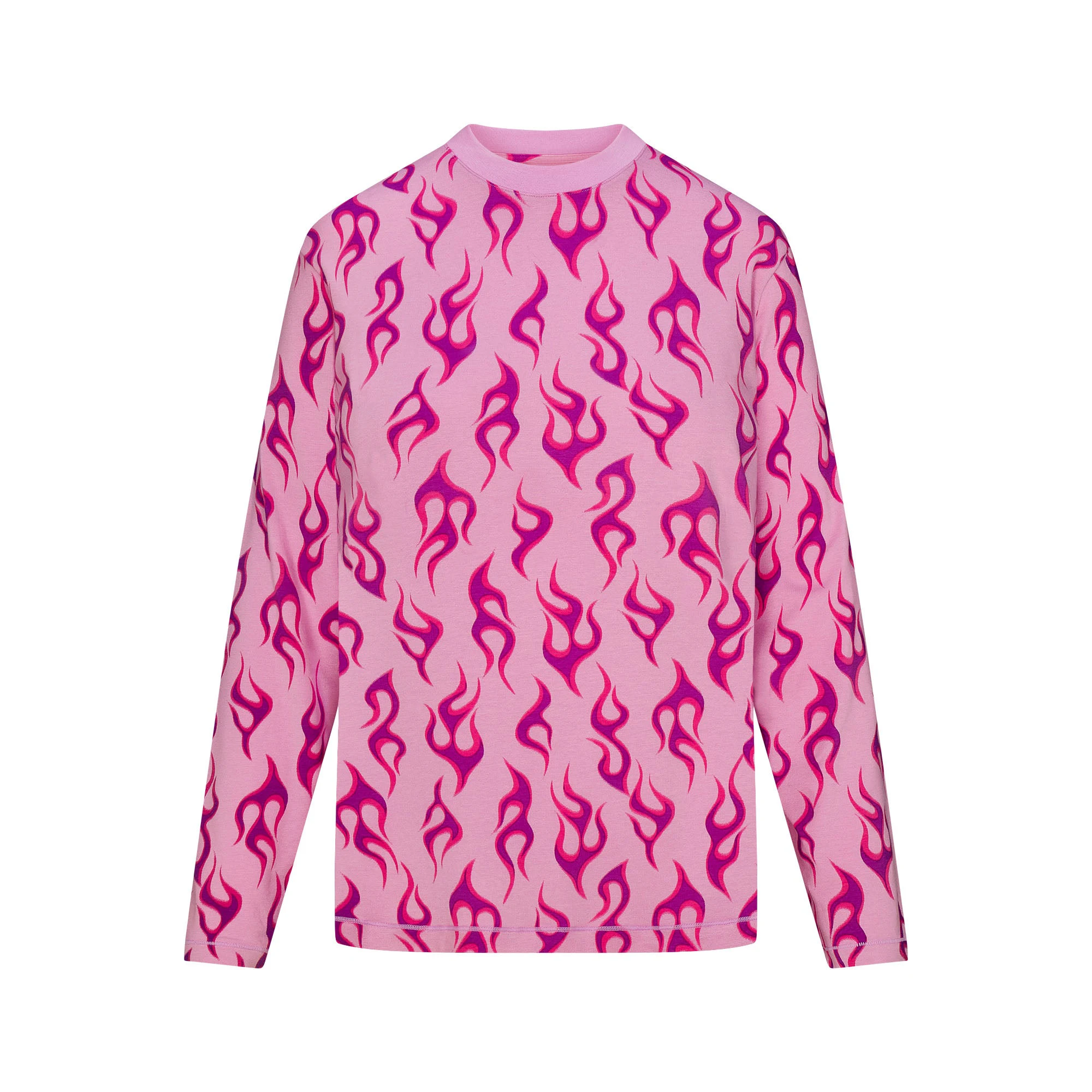 BOYFRIEND LONG SLEEVE AND BOXER SET | PETAL FLAME PRINT FLAT ON A WHITE BACKGROUND | FLT