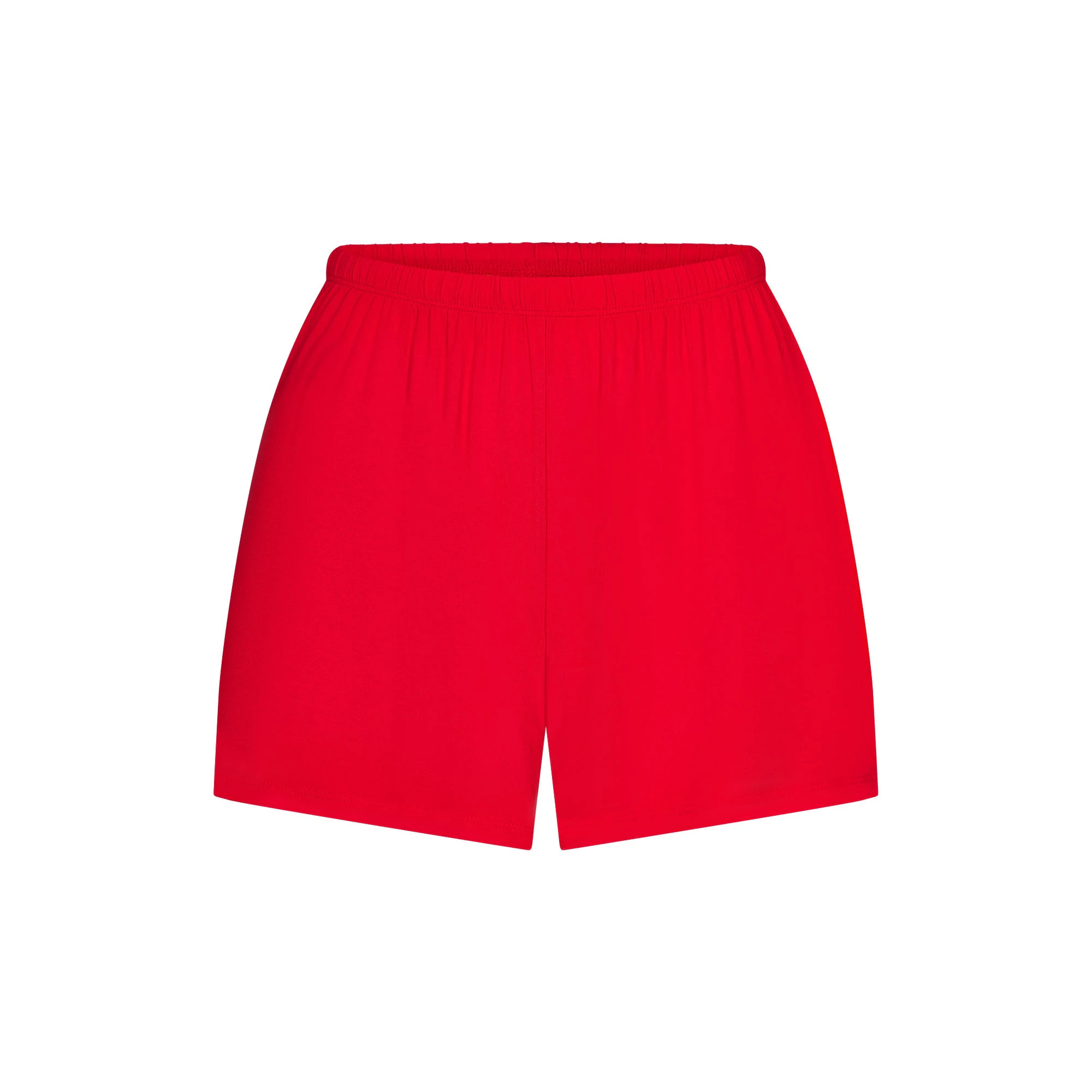 SKIMS SLEEP SHORT SLEEVE BUTTON UP SET | RUBY FLAT ON A WHITE BACKGROUND | FLT