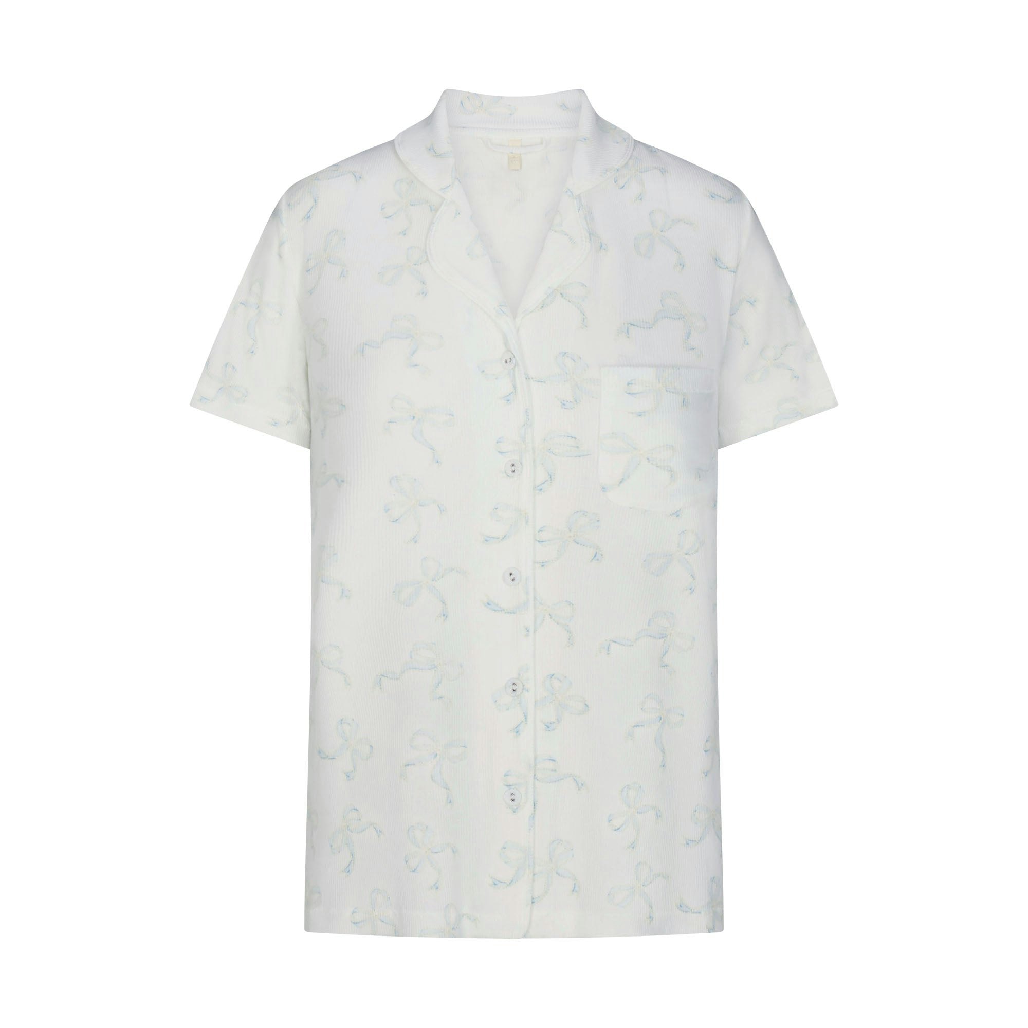 SOFT LOUNGE SHORT SLEEP SET | IVORY PEARL BOWS PRINT ADDITIONAL FABRIC DETAILS