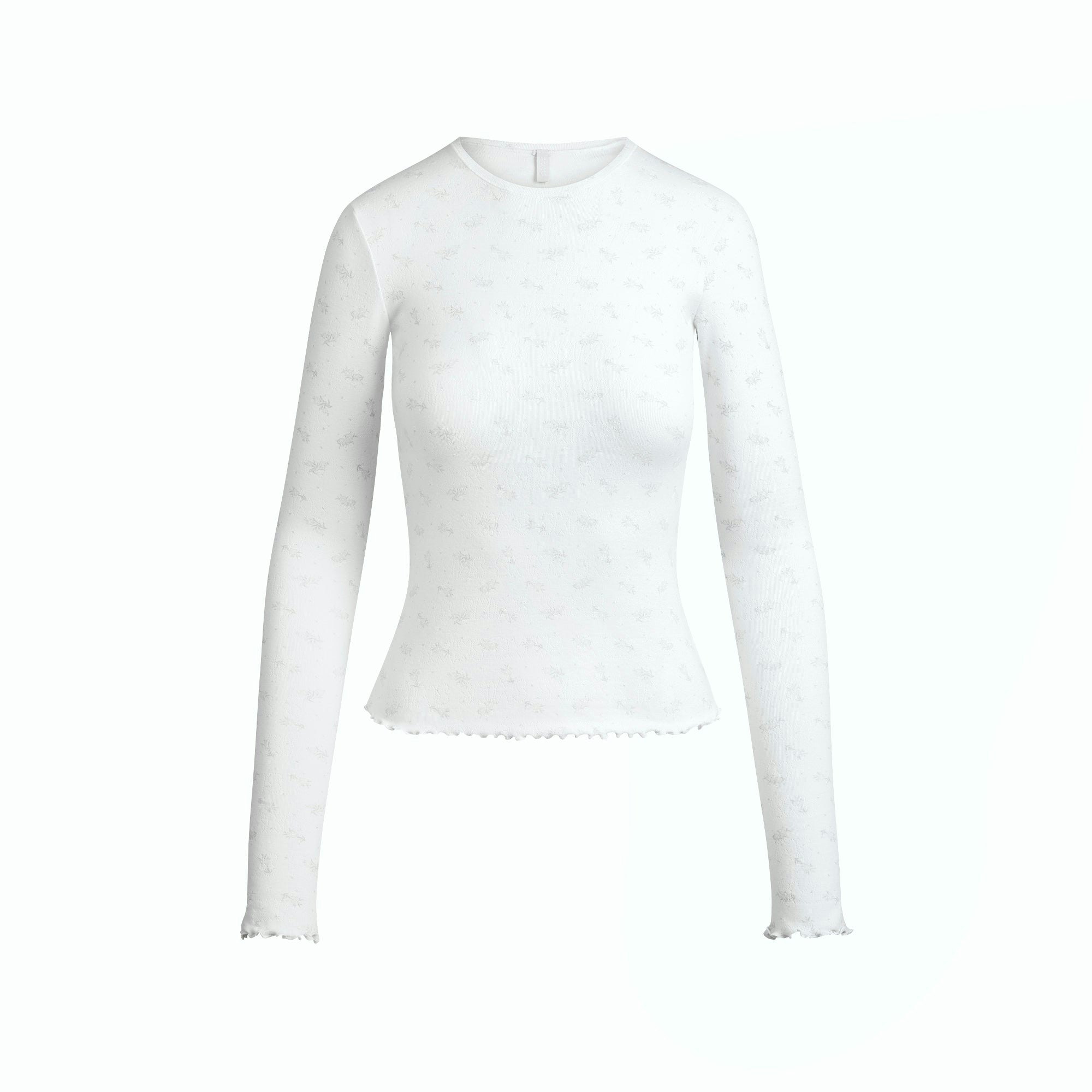 LOGO POINTELLE LONG SLEEVE SET | PACIFIC FLORAL PRINT FLAT ON A WHITE BACKGROUND @ | FLT