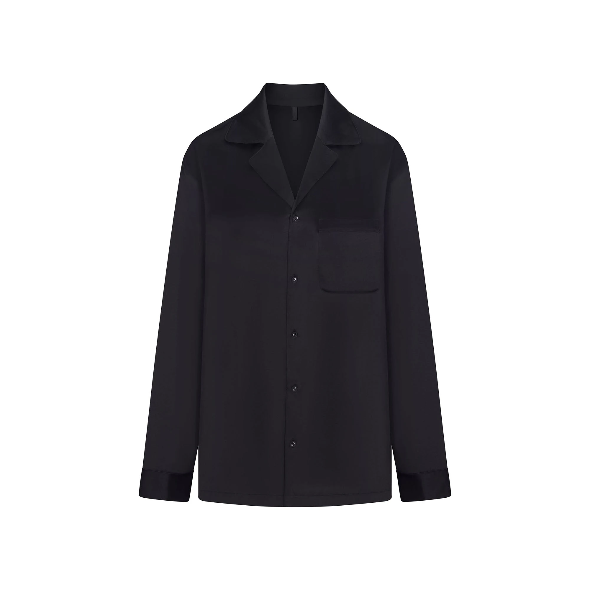 SILK OVERSIZED SLEEP SET | ONYX ON A MODEL FRONT VIEW