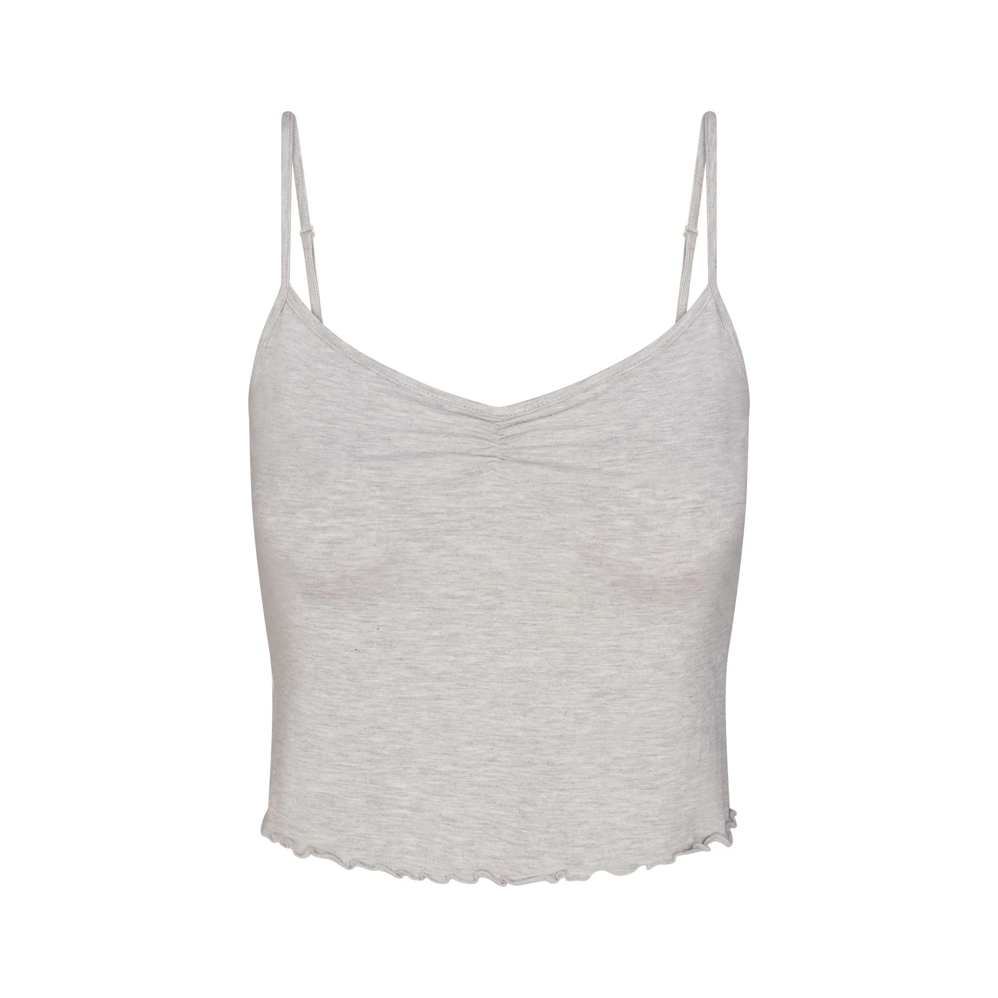 SKIMS SLEEP CAMI SET | LIGHT HEATHER GREY FLAT ON A WHITE BACKGROUND | FLT