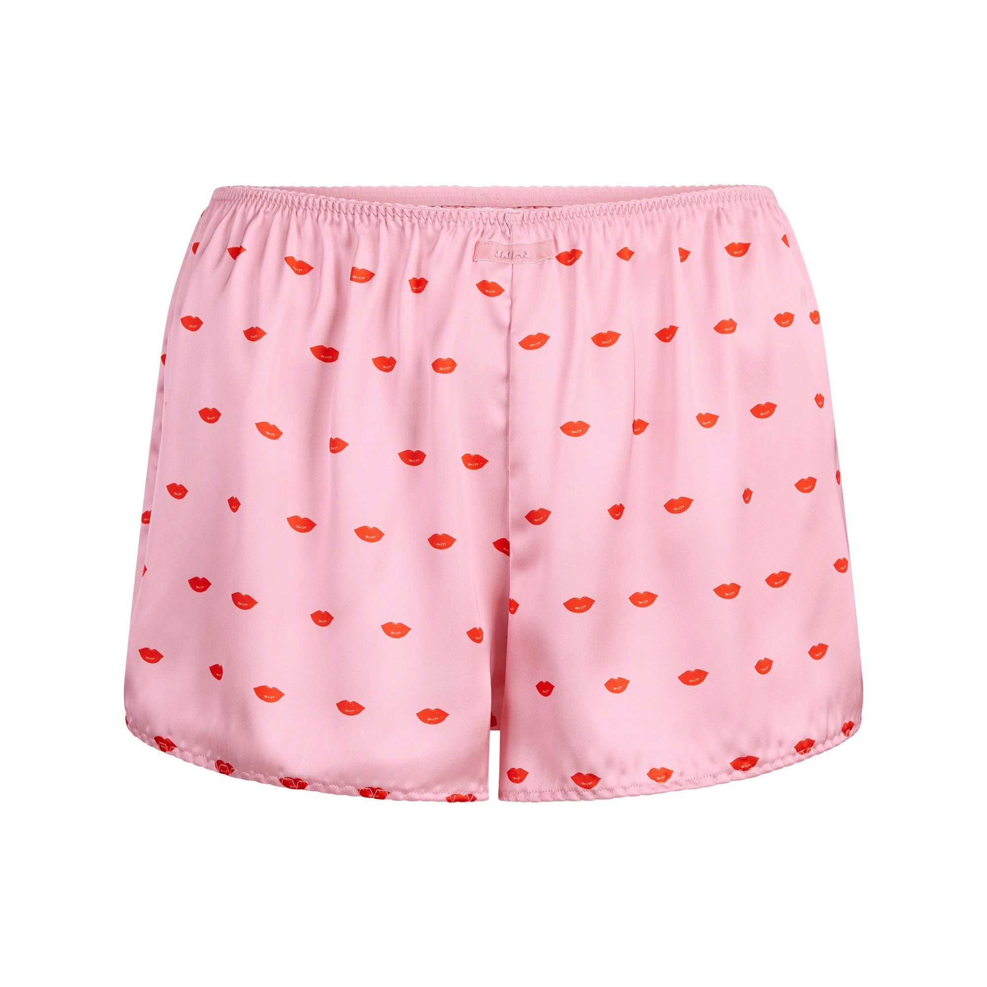 WOVEN SHINE CAMI AND SHORT SLEEP SET | HALITE KIMS LIPS PRINT FLAT ON A WHITE BACKGROUND