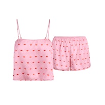 WOVEN SHINE CAMI AND SHORT SLEEP SET