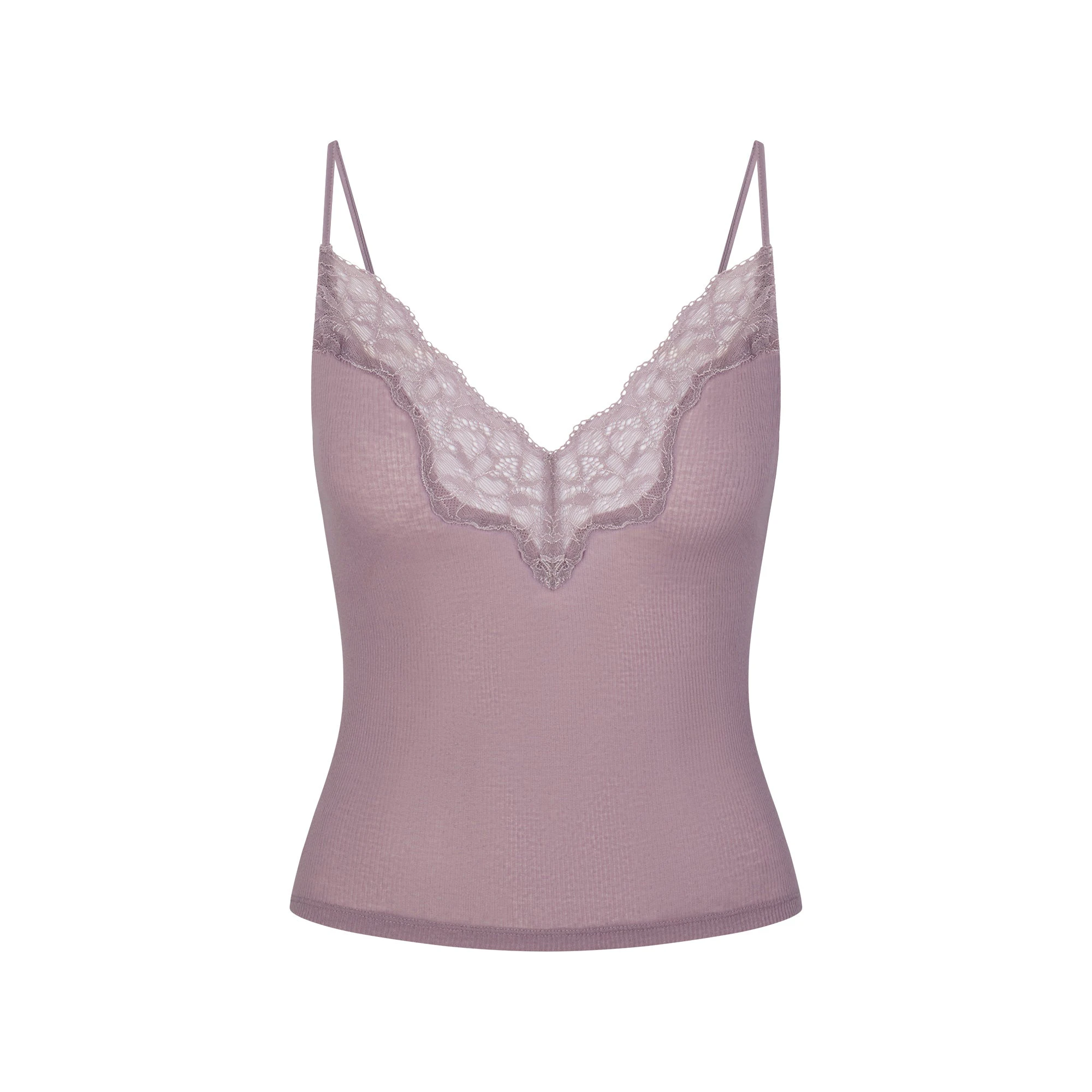 SHEER RIB LACE CAMI AND SHORT SET | ZINC FLAT ON A WHITE BACKGROUND | FLT