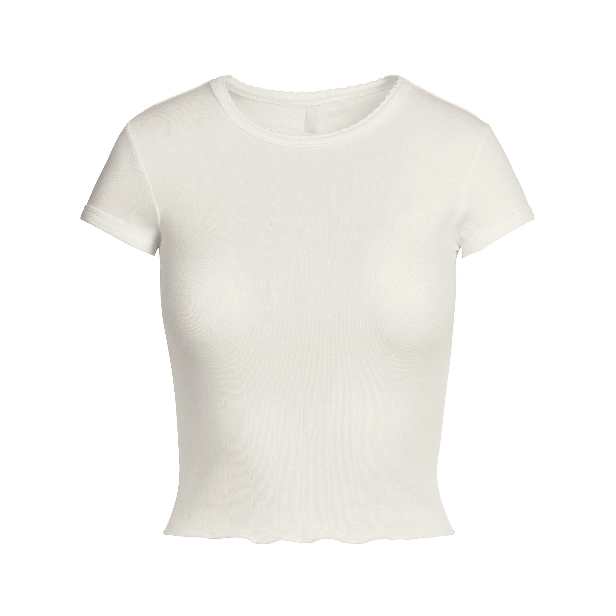 DROP NEEDLE POINTELLE BABY TEE | MARBLE