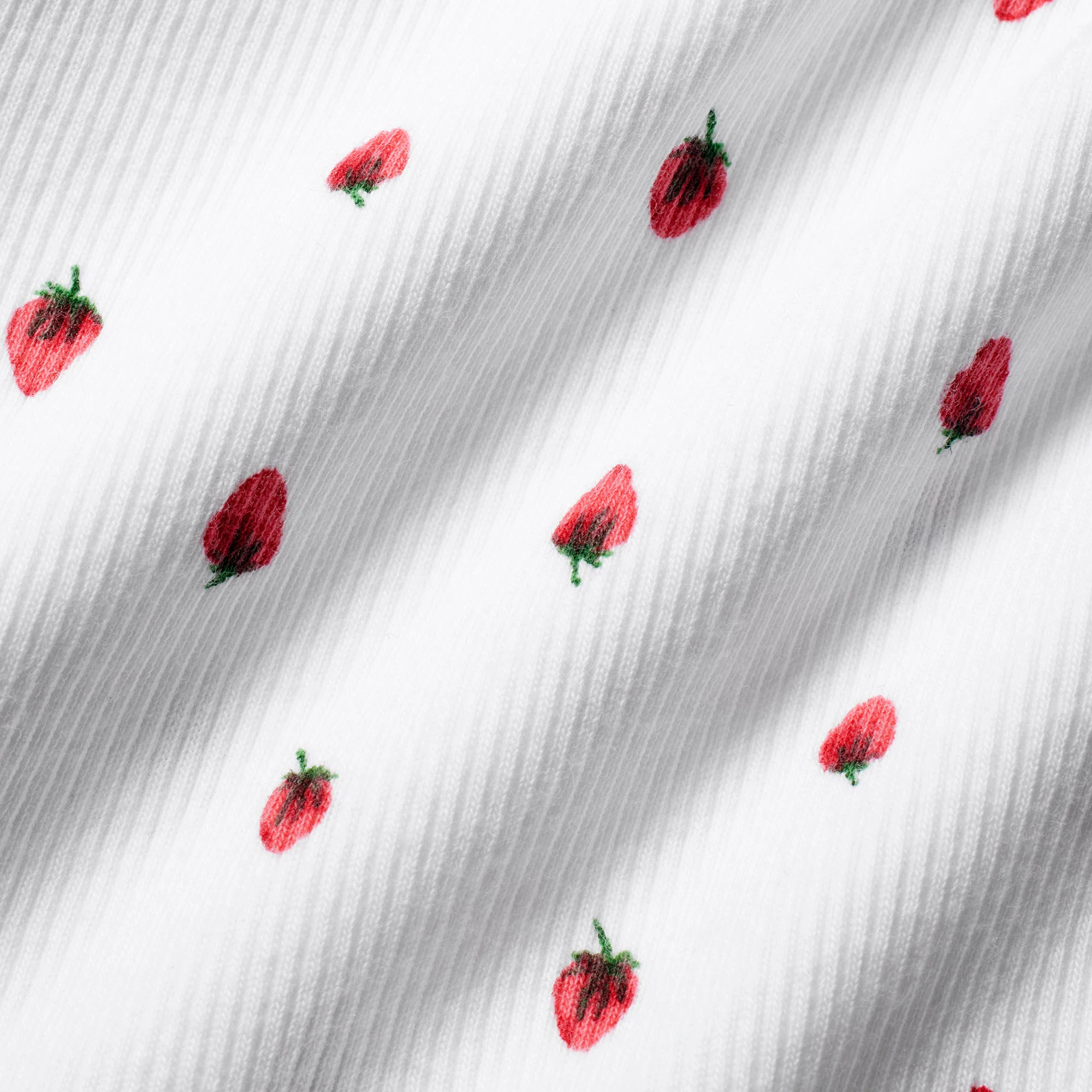 COTTON RIB LOOSE BOXER | SNOW STRAWBERRY PRINT ADDITIONAL FABRIC DETAILS