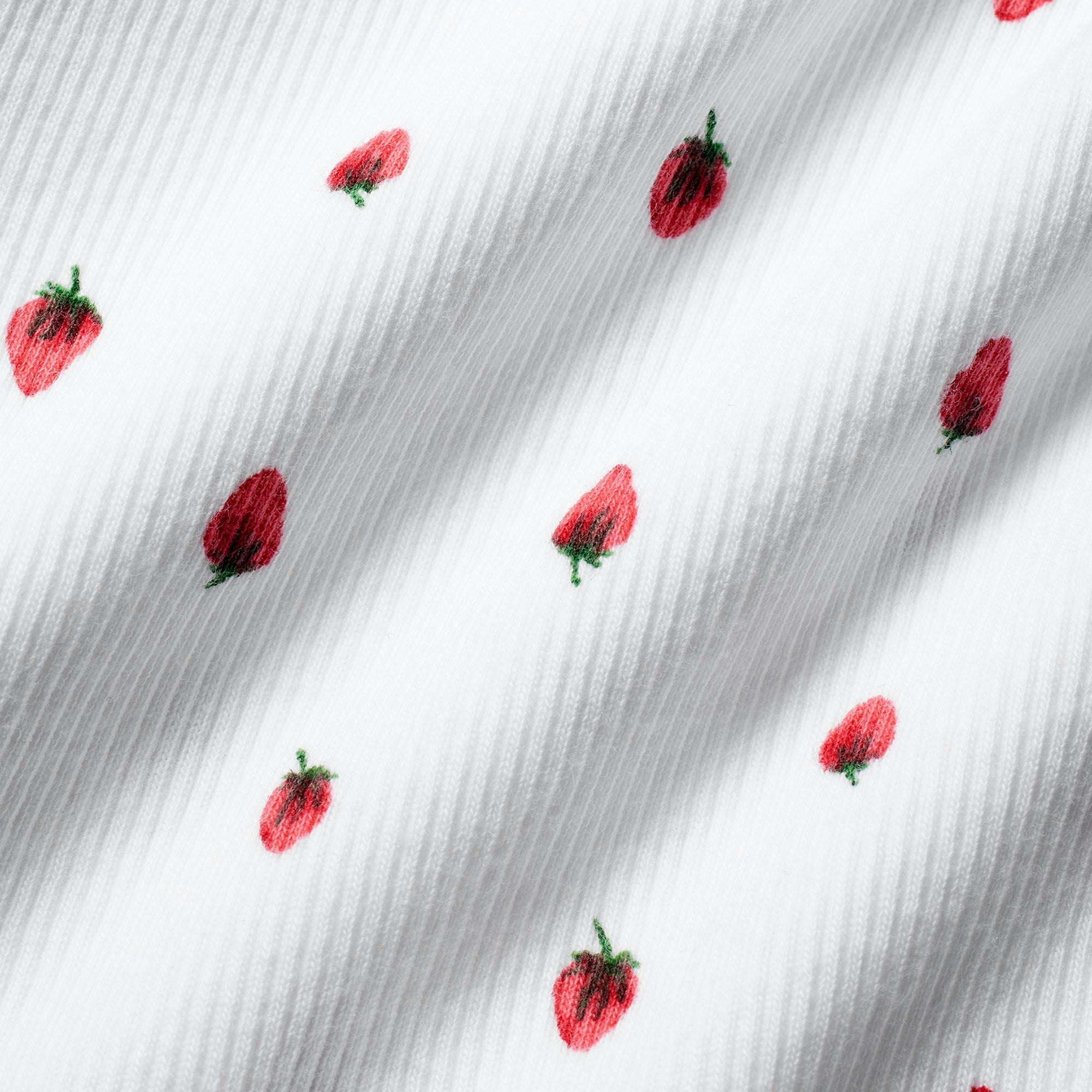 COTTON RIB LOOSE BOXER | SNOW STRAWBERRY PRINT ADDITIONAL FABRIC DETAILS