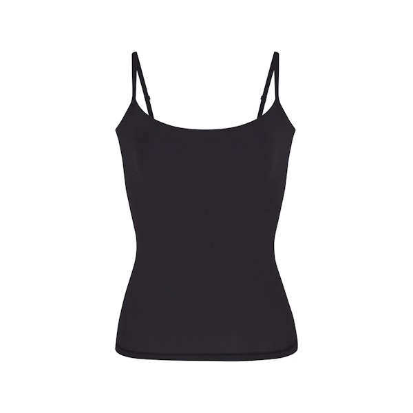 FITS EVERYBODY CAMI | ONYX (CAMIS, TOPS) LAYS FLAT ON A WHITE BACKGROUND
