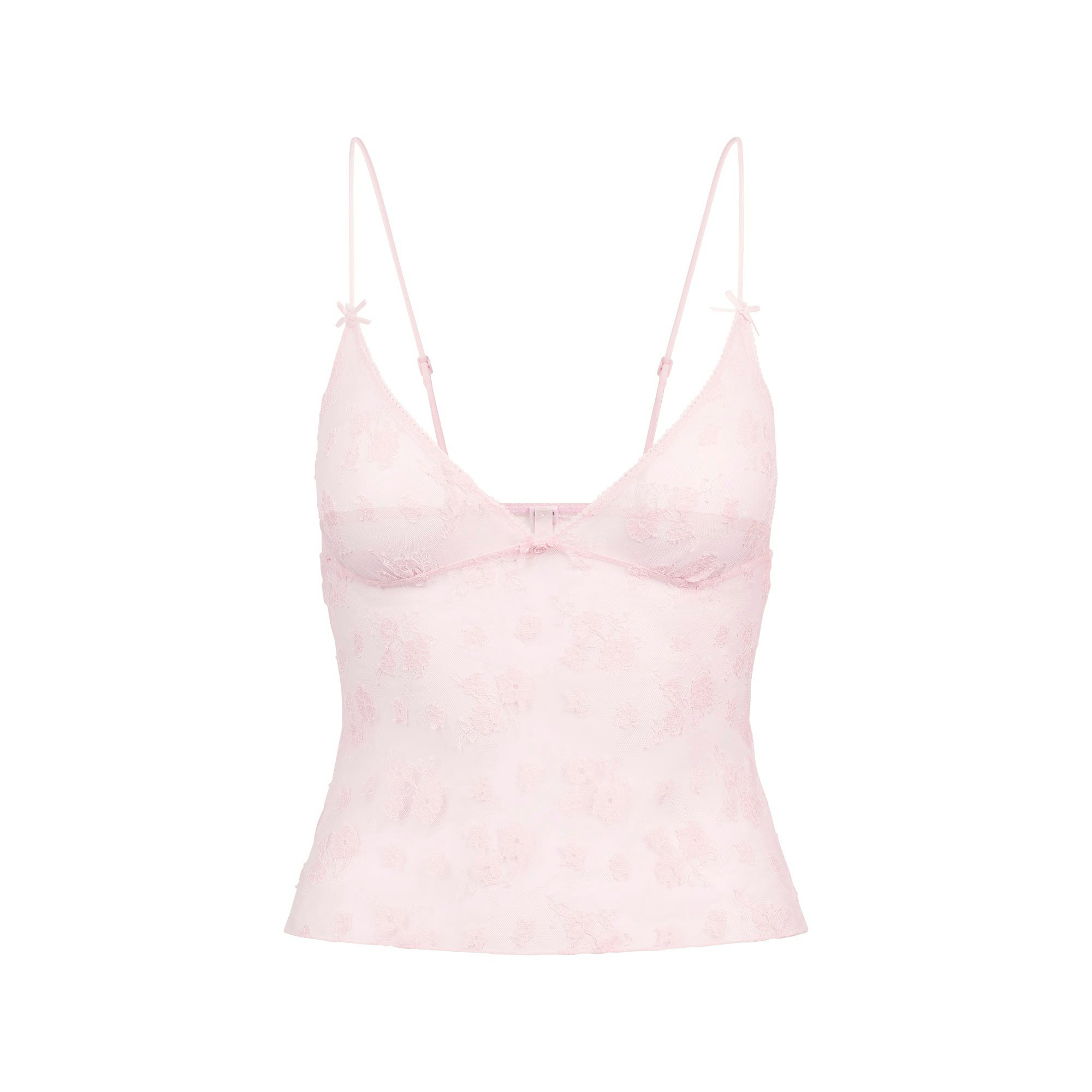 SPRING INTIMATES TRIANGLE CAMI | CHERRY BLOSSOM TWO TONE FLAT ON A WHITE BACKGROUND | FLT