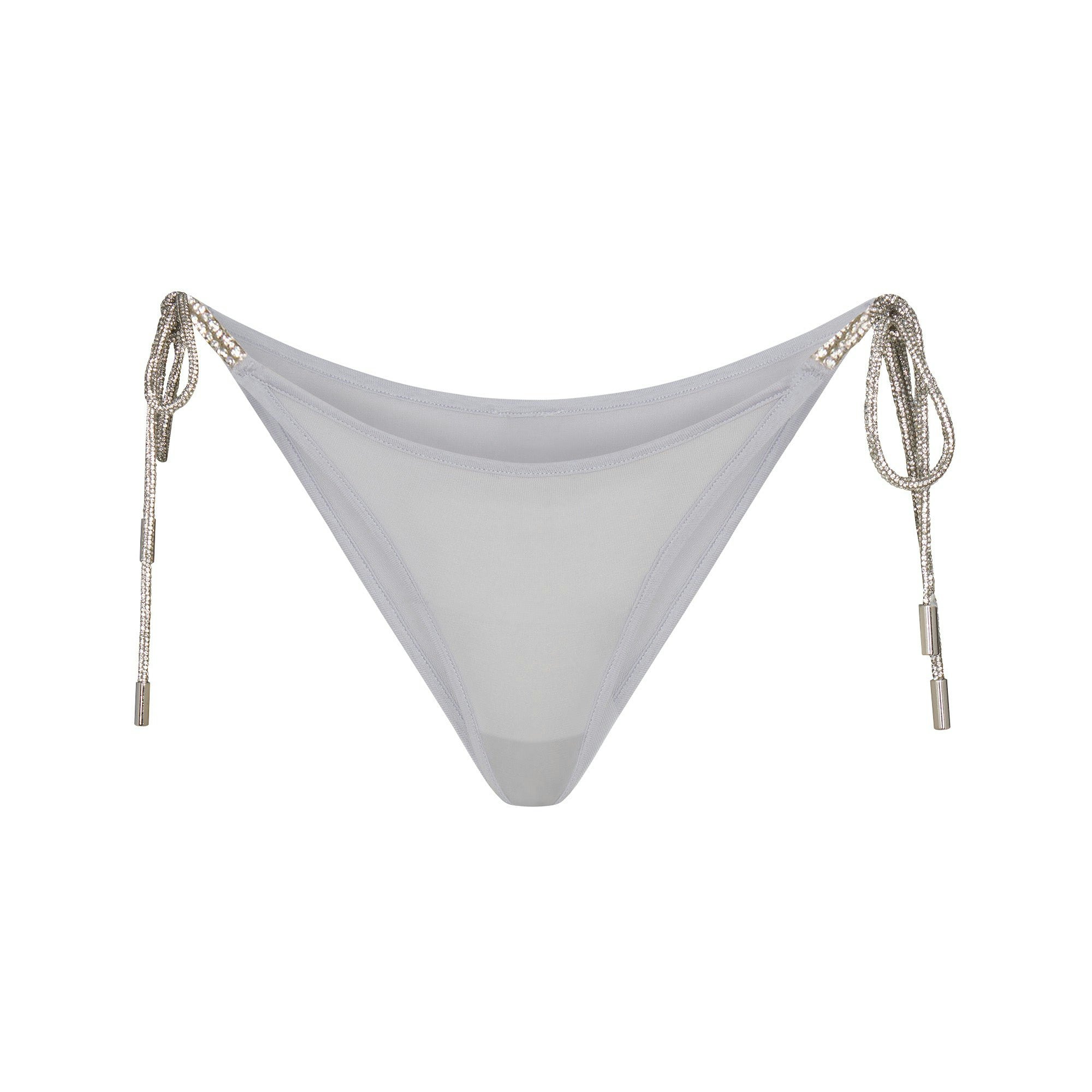 RHINESTONE KNIT HALTER CAMI AND TIE SIDE BIKINI SET | ZEN BLUE FLAT ON A WHITE BACKGROUND | FLT