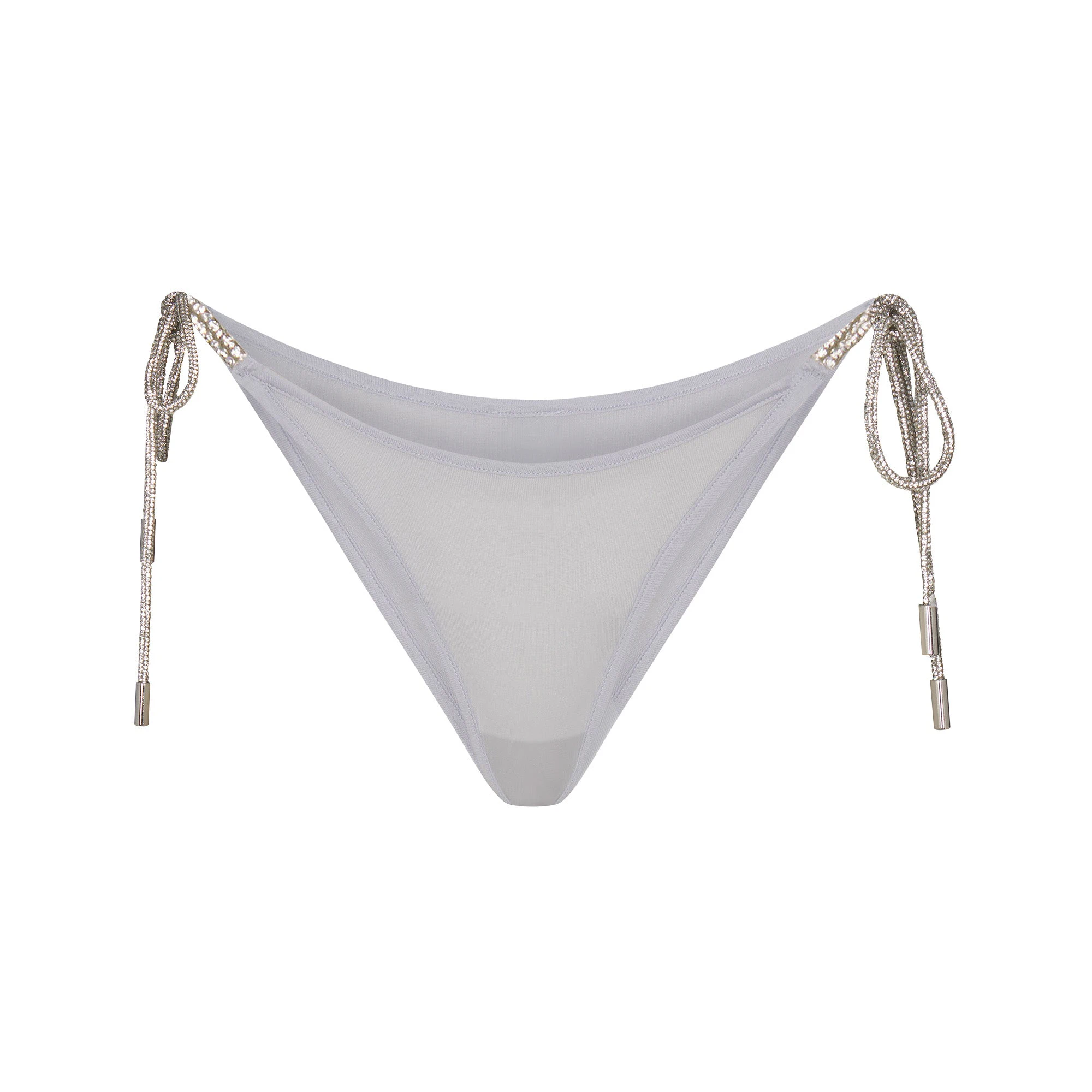 RHINESTONE KNIT HALTER CAMI AND TIE SIDE BIKINI SET | ZEN BLUE FLAT ON A WHITE BACKGROUND | FLT