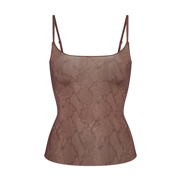 MILKY SHEER CAMI | JASPER SNAKE PRINT FLAT ON A WHITE BACKGROUND | FLT