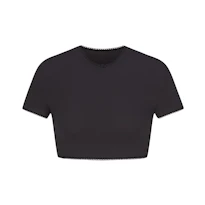PICOT SUPER CROPPED T-SHIRT