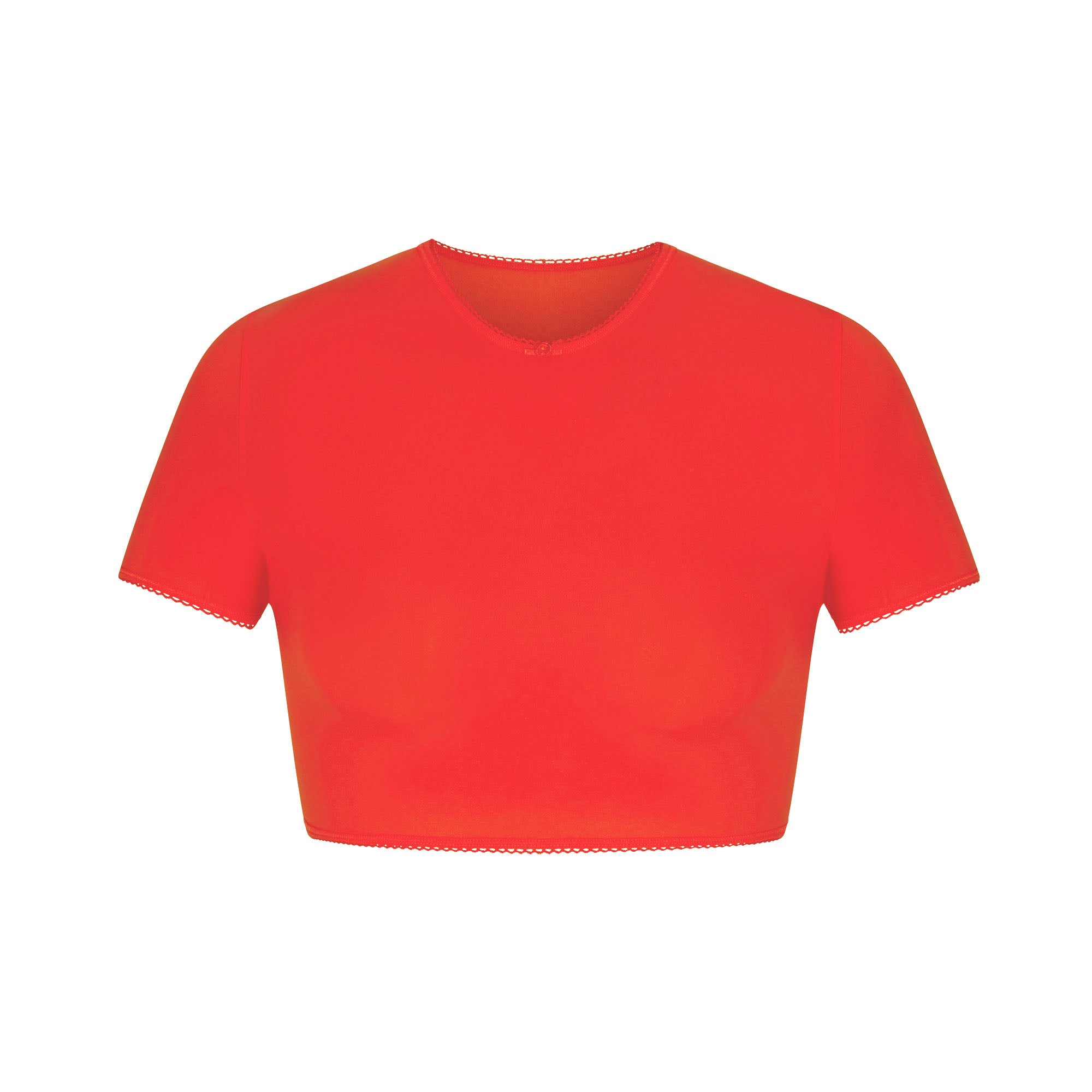 Red t shirt crop top on sale