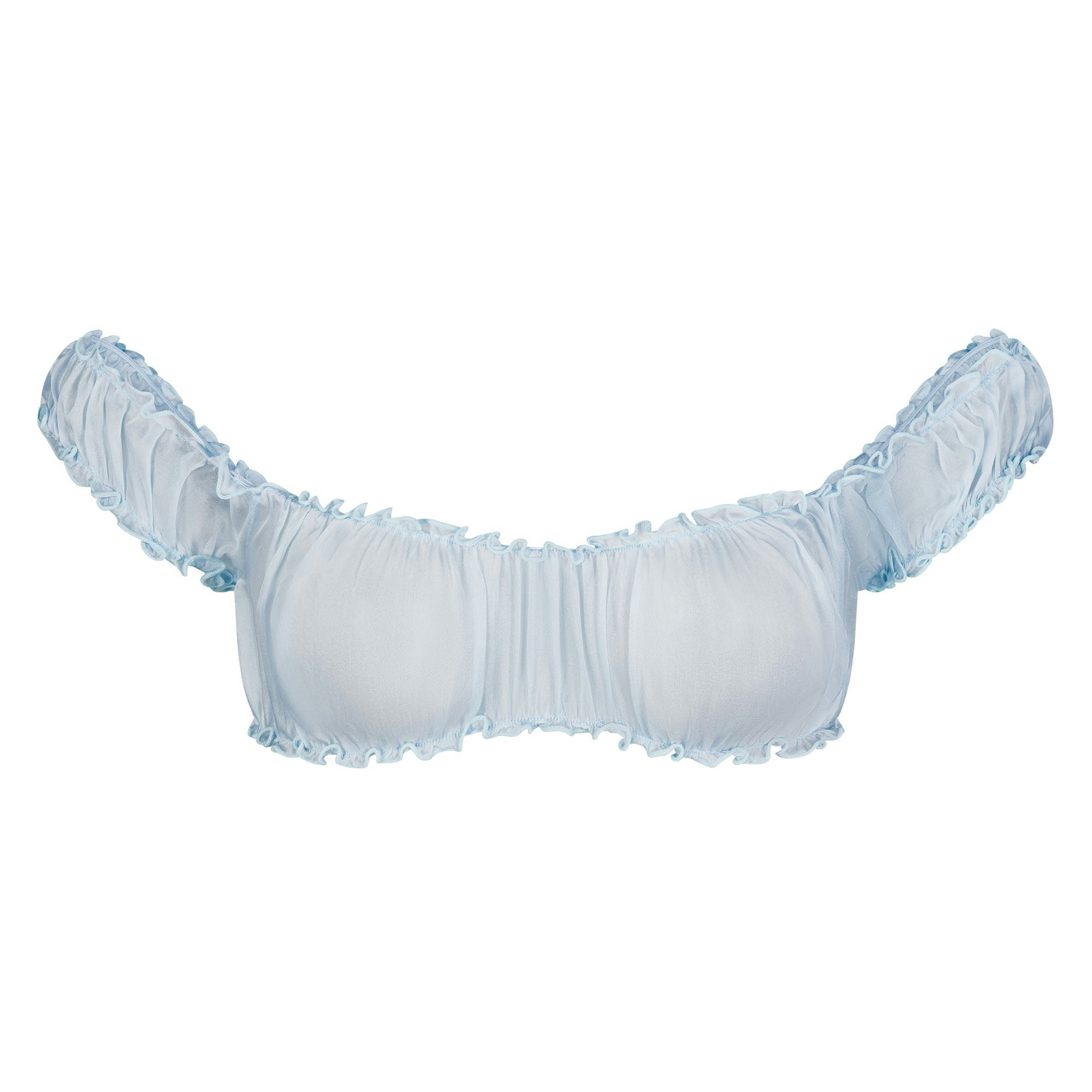 SKIMS ROMANCE CROP TOP | CELESTE (CROP TOPS) LAYS FLAT ON A WHITE BACKGROUND | FLT