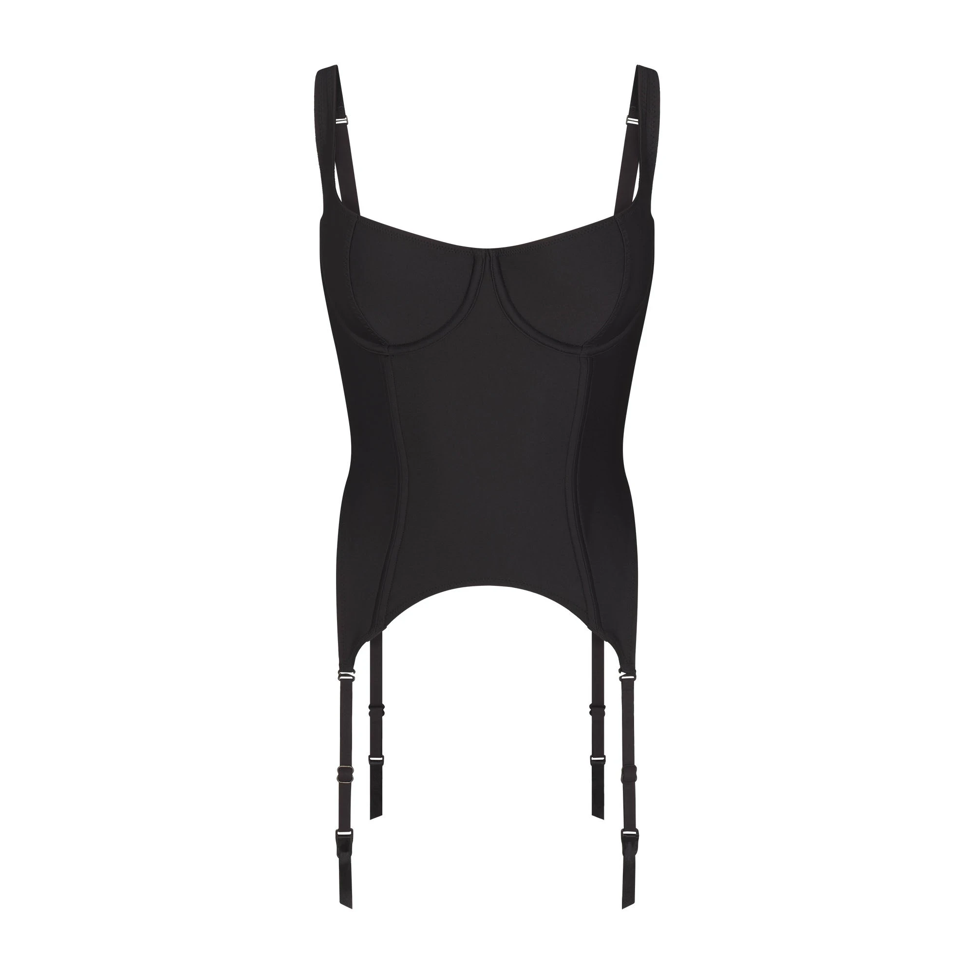 SKIMS BODY CORSET | ONYX FLAT ON A WHITE BACKGROUND | FLT