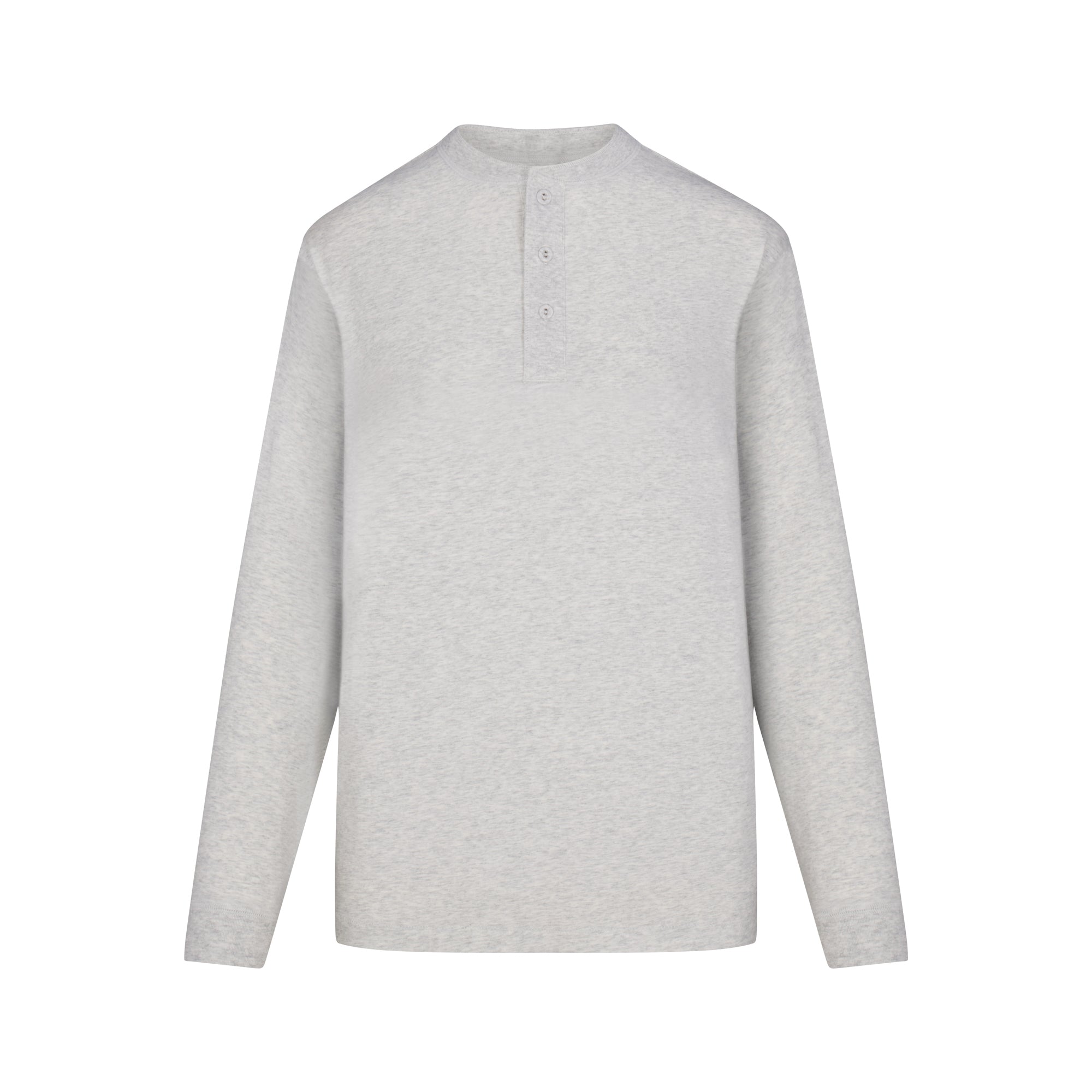 BOYFRIEND LONG SLEEVE HENLEY | LIGHT HEATHER GREY