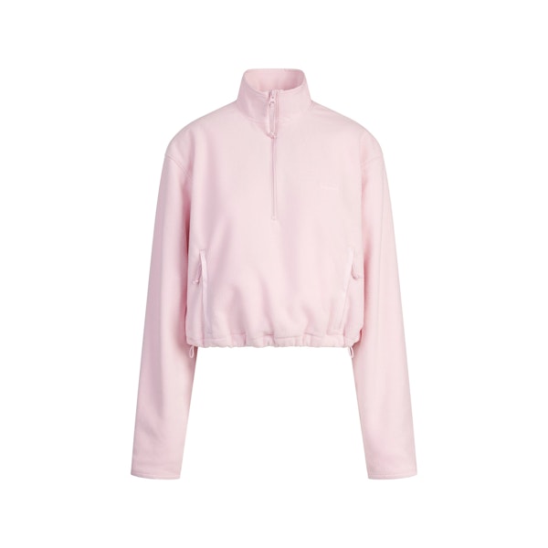 OUTDOOR FLEECE HALF ZIP PULLOVER | CHERRY BLOSSOM FLAT ON A WHITE BACKGROUND | FLT