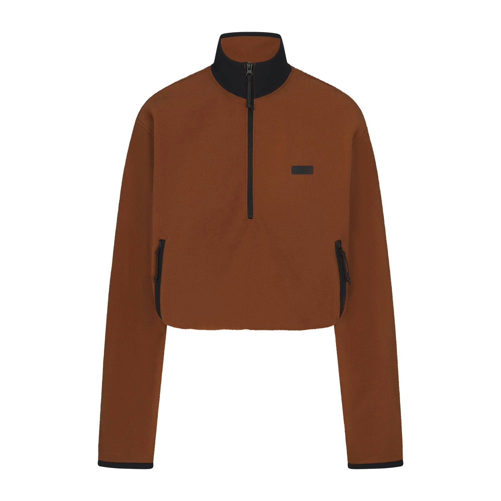 OUTDOOR FLEECE HALF ZIP PULLOVER | CHAI FLAT ON A WHITE BACKGROUND | FLT