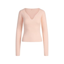 SWEATER KNITS RIBBED LONG SLEEVE TOP