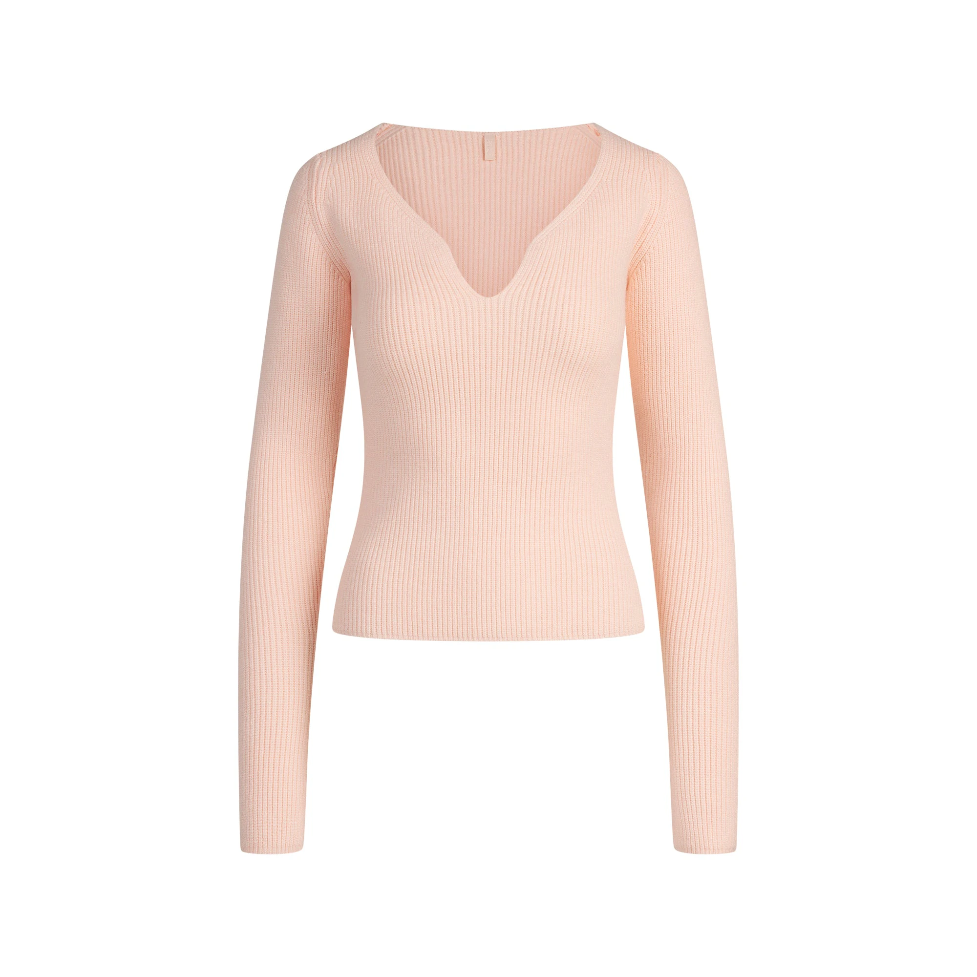 SWEATER KNITS LONG SLEEVE TOP | PRIMROSE FLAT ON A WHITE BACKGROUND | FLT