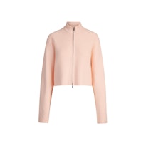 SWEATER KNITS RIBBED MOCK NECK ZIP UP